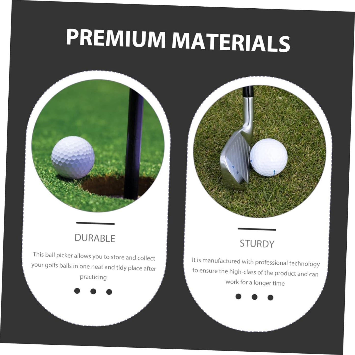 Golf Ball Retriever Tool Standing Golfs Picker for Collection Lightweight and Durable Shag Tube for and Storage for Golf