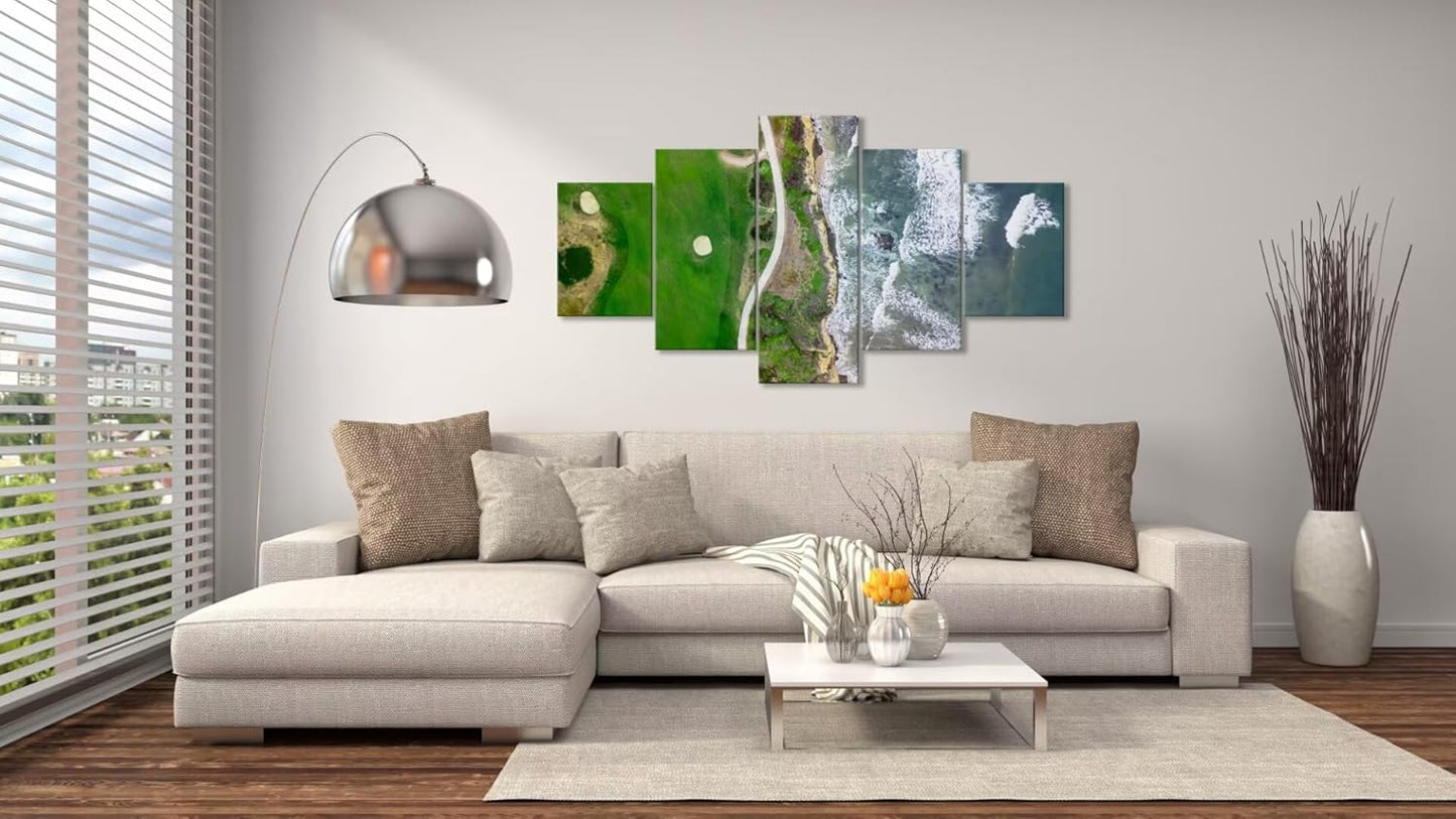 San Francisco California Golf Links Wall Art for Living Room Bedroom Bathroom Home Decorations Half Moon Bay Golf Links Pictures Posters Framed Artwork Canvas Prints Ready to Hang(50''W x 24''H)