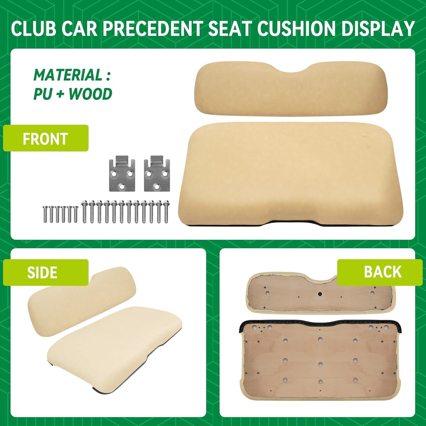 Golf Cart Replacement Seat Fit for EZGO TXT RXV Club Car Precedent DS Golf Cart, Factory Style Golf Cart Front Seat Cushions & Seat Back