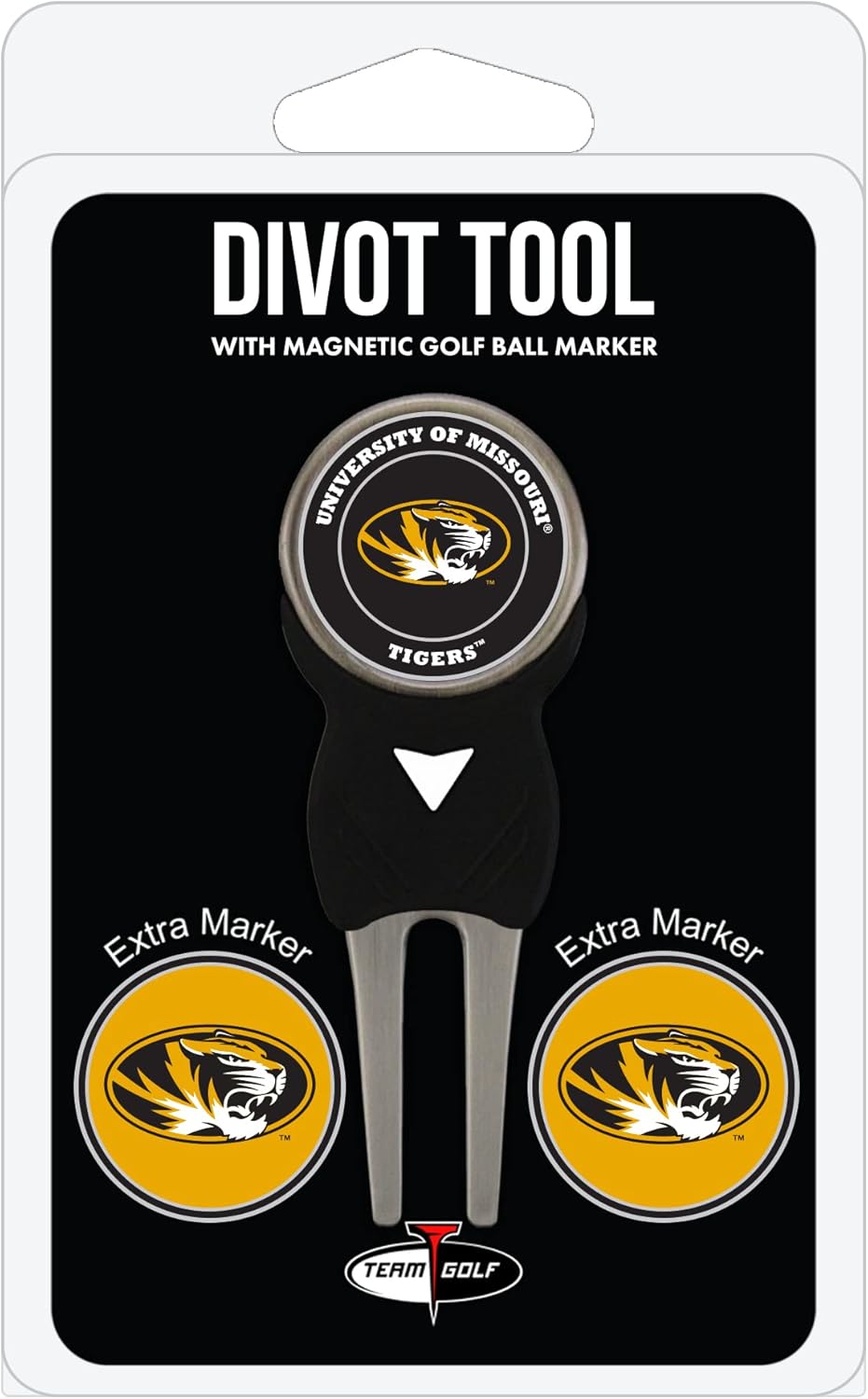 Team Golf NCAA Divot Tool with 3 Golf Ball Markers Pack, Markers are Removable Magnetic Double-Sided Enamel