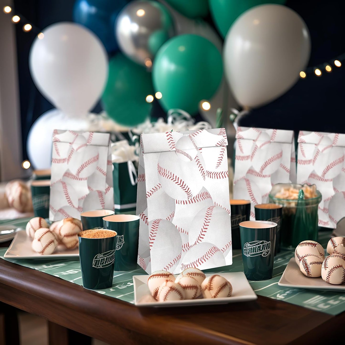 OuteGo 24 Baseball Party Favor Bags with Stickers - Goodie Bags & Party Favors for Kids' Birthday Parties