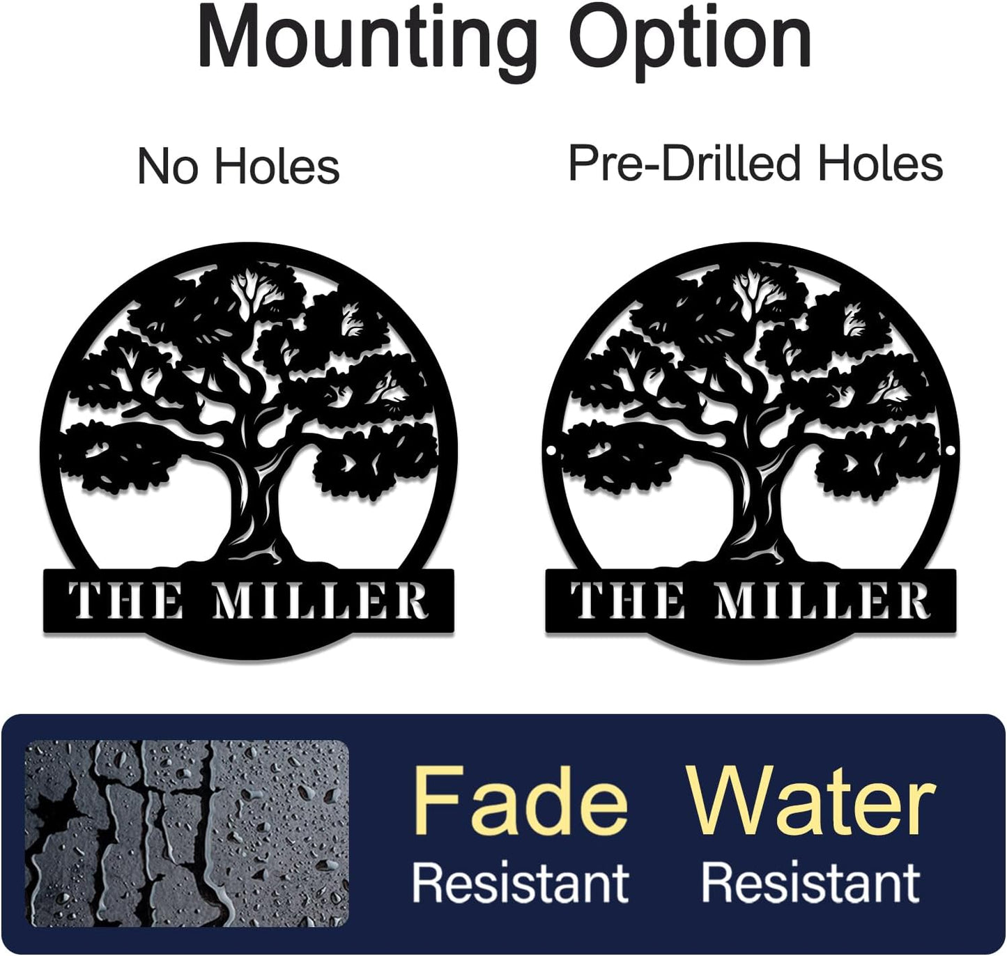 Personalized Oak Tree Metal Sign, Custom Tree Of Life Wall Decor, Custom Oak Tree Family Metal Signs, Wall Decor