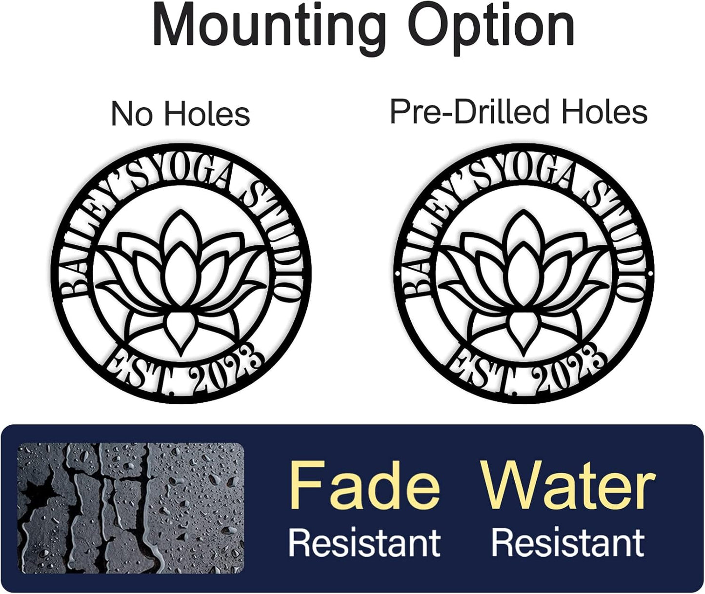 Personalized Lotus Flower sign, Custom Yoga Studio Decor, Personalized Lotus Wall Art