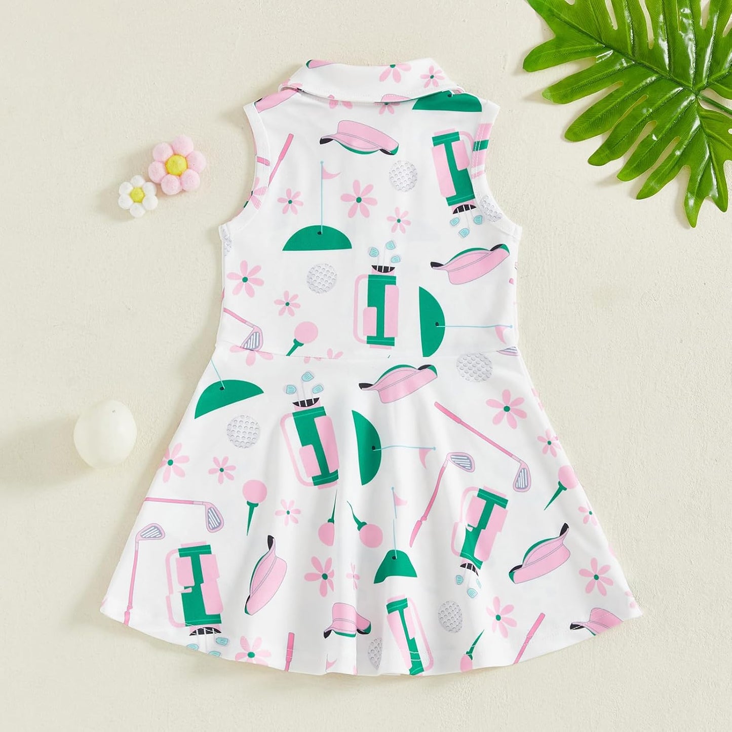 Little Girls Mardi Gras Outfit Toddler Sleeveless A Line Sun Dress Kids Zipper Party Dresses Spring Summer Clothes