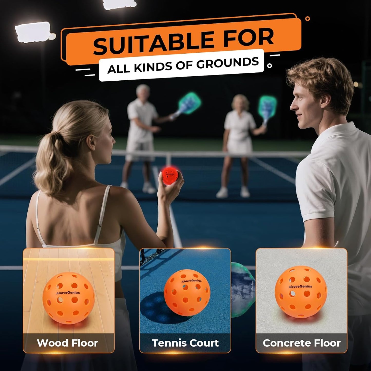 Glow in The Dark Pickleball,6 Pack Outdoor Pickleballs, LED Light Up High Visibility and Long-Lasting for Nighttime Play,Pickleball Gift