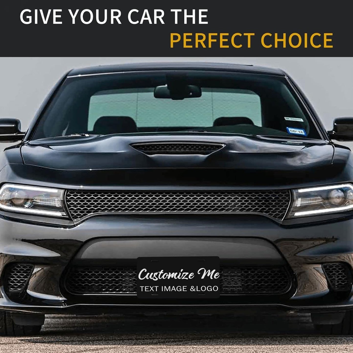 Custom License Plate 4x2/7x4/12x6 Inch Personalized Front License Plate Novelty Customized Car Tags Plates for Front of The Car,12"x6",Style 1