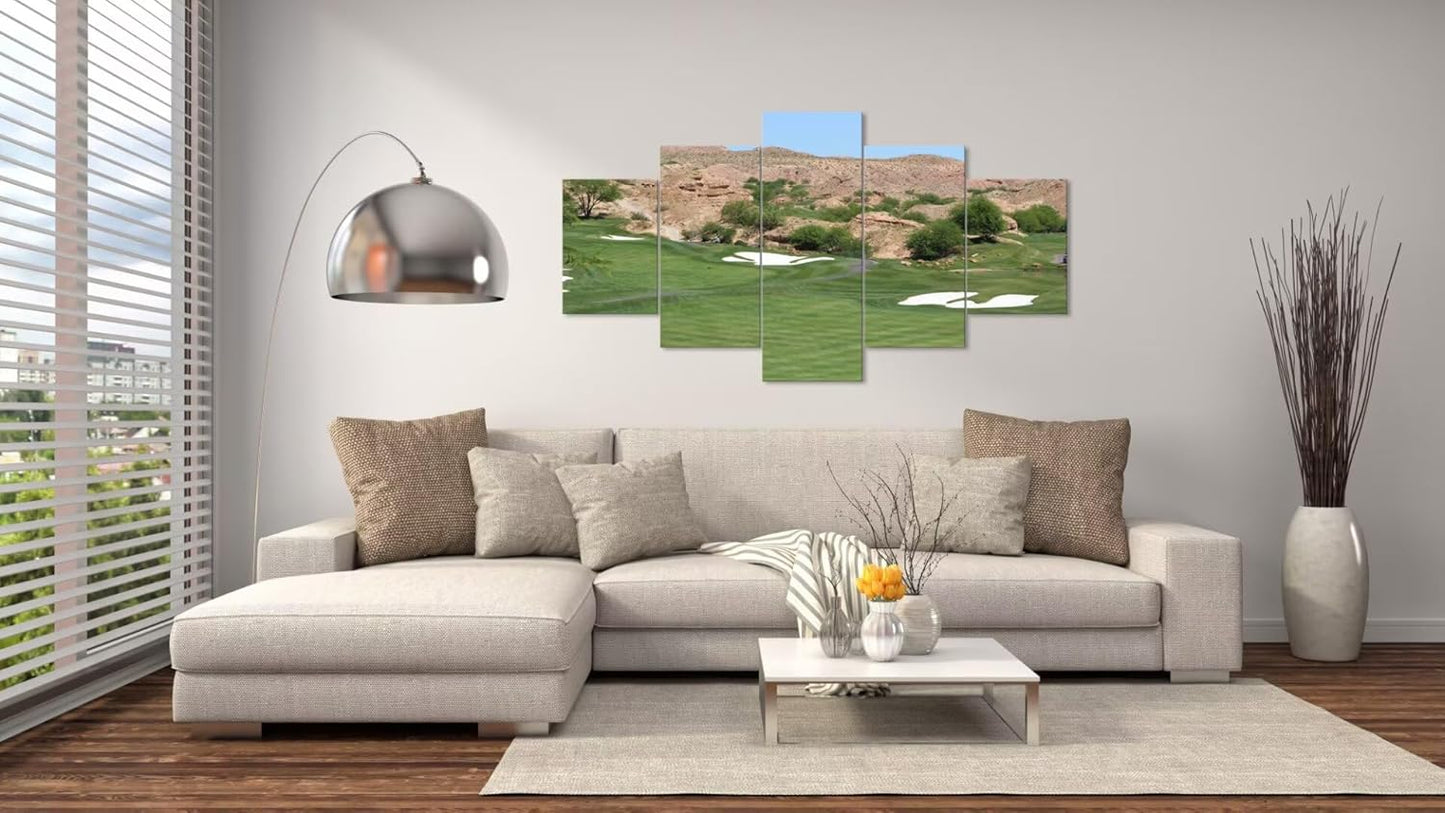 USA Canyons Golf Desert Wall Art for Office Living Room Bedroom Bathroom Wall Decorations Golf Pictures Posters Framed Artwork Canvas Prints Ready to Hang(60''W x 40''H)
