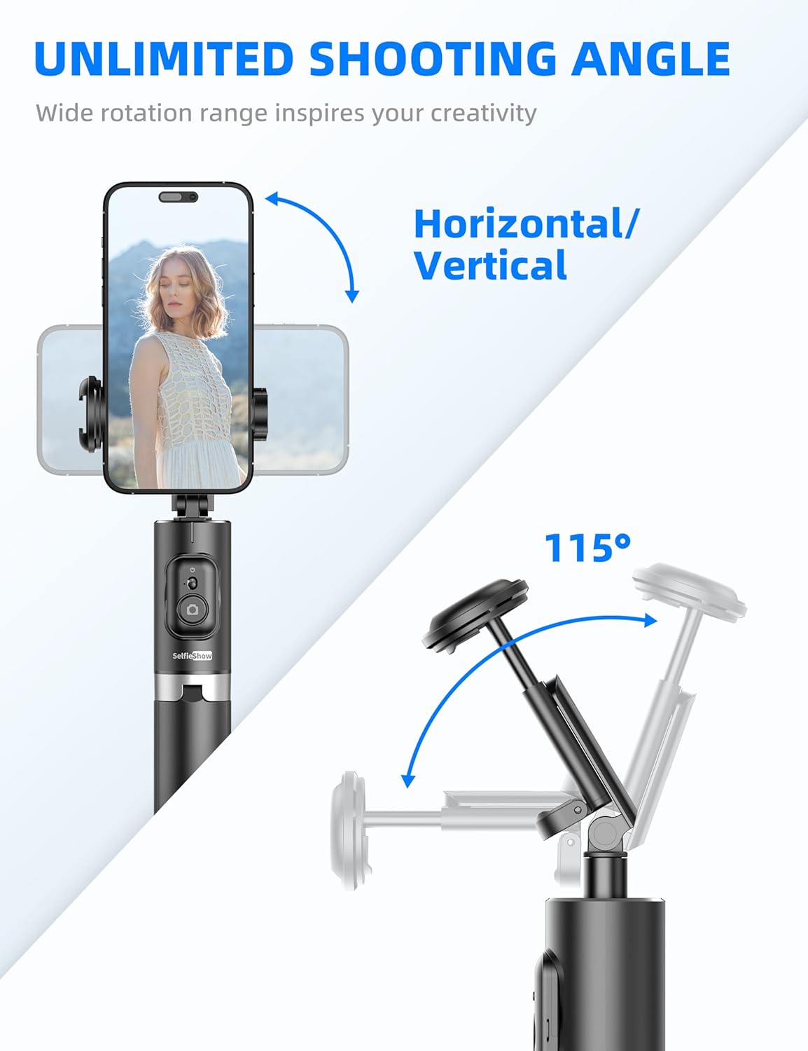 72" Cell Phone Selfie Stick Tripod, Aluminum All-in-1 with Integrated Remote, Portable Extendable Smartphone Stand Compatible with iPhone 15/14/13/Android