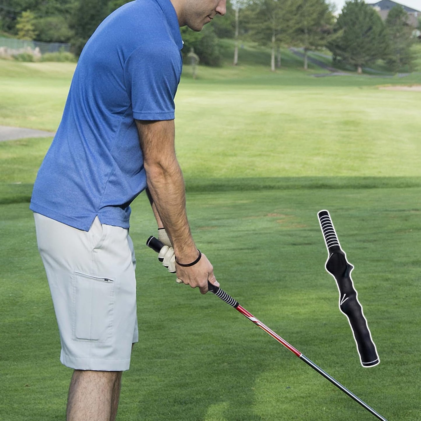 Golf Training Grip Left-Hand, Golf Club Grip Swing Trainer, Golf Practice Grips for Beginner Learn Correct Grip Posture