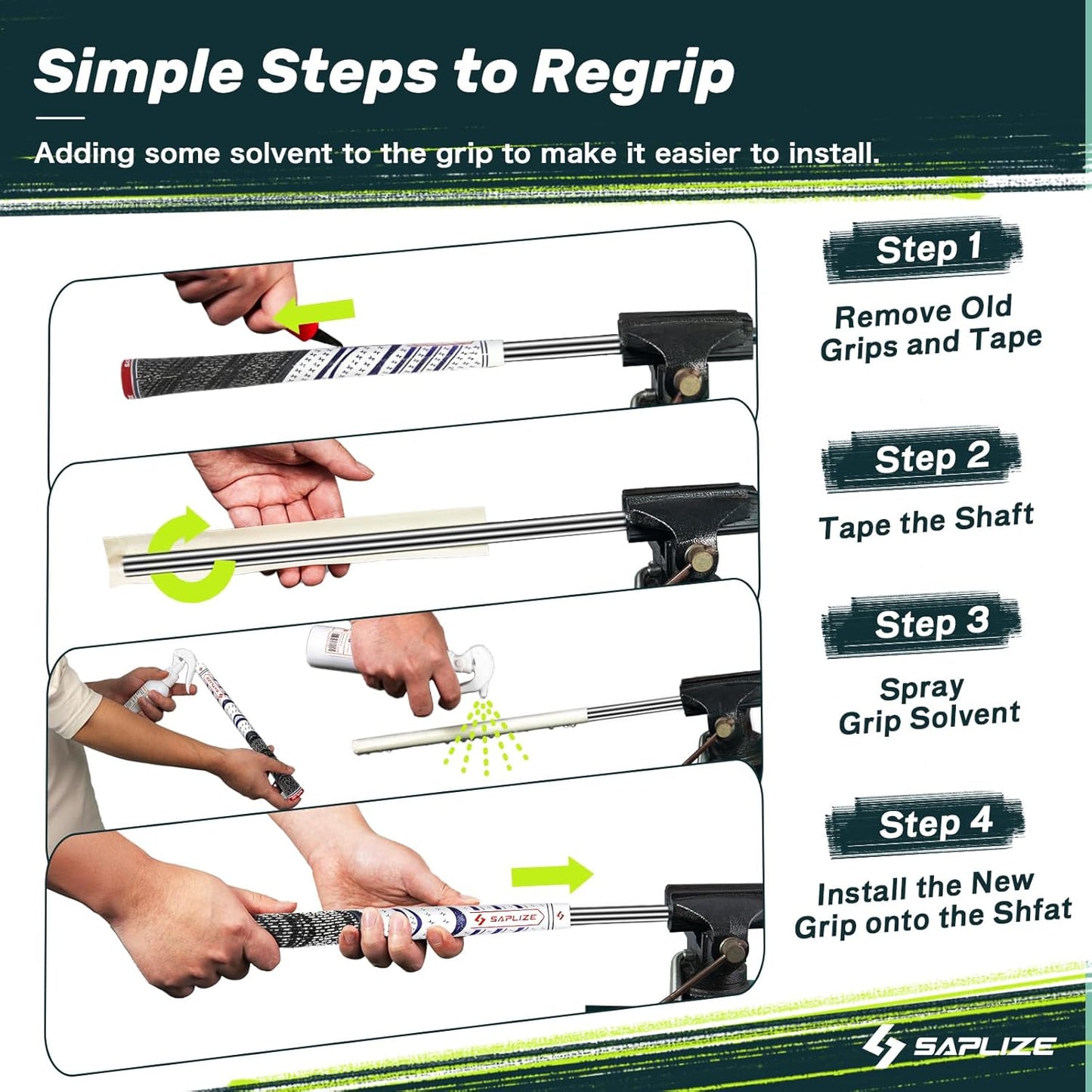 SAPLIZE Cross Cord Golf Grips Set of 13 Grips with Tape or Full Regripping Kit, Std/Mid/Jumbo, Low Taper Design, Multi-compound Hybrid, Anti-Slip Golf Club Grips, CL03 Series