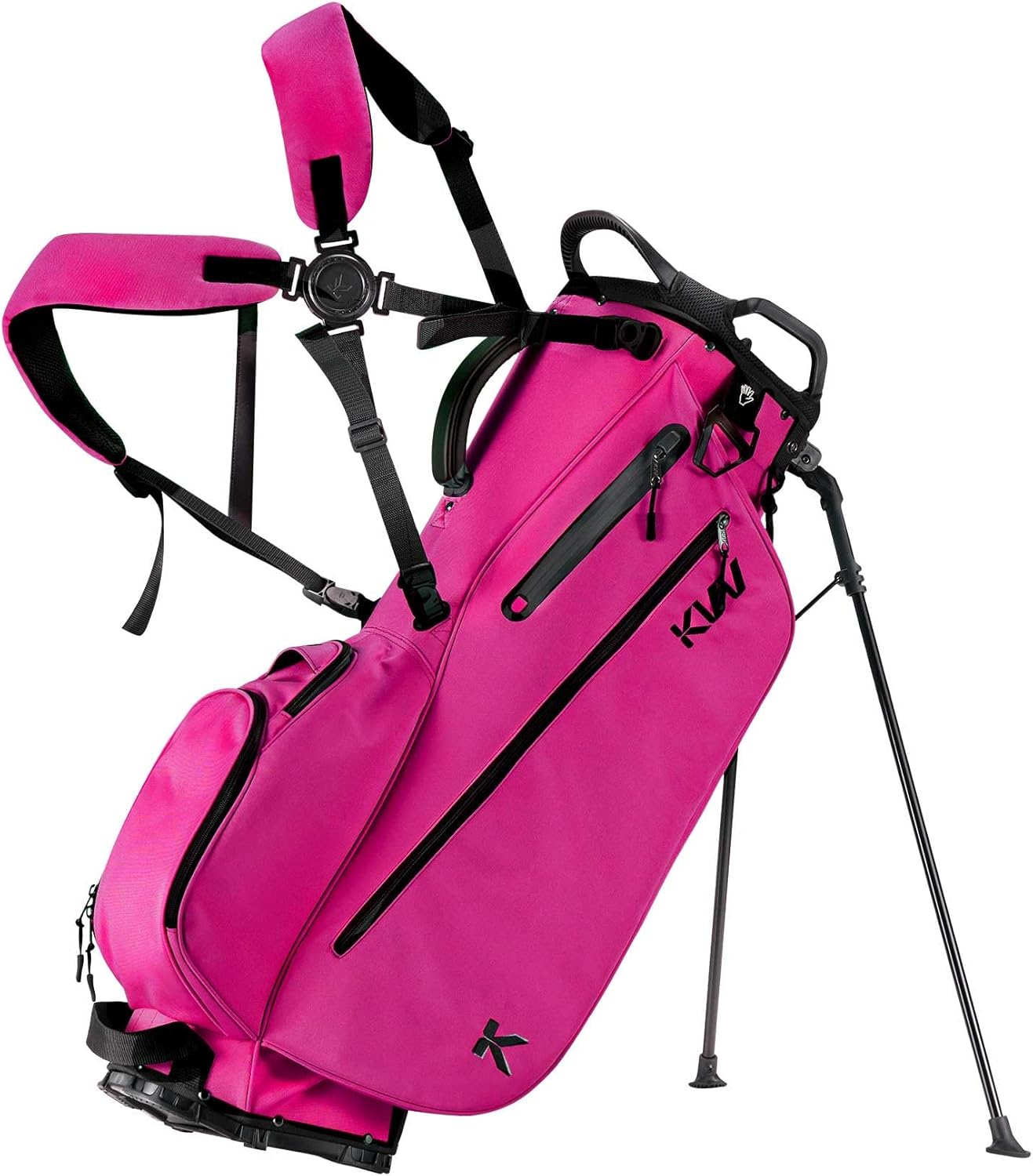 KVV Lightweight Golf Stand Bag with 7 Way Full-Length Dividers, 5 Zippered Pockets, Automatically Adjustable Dual Straps,Elegant Design