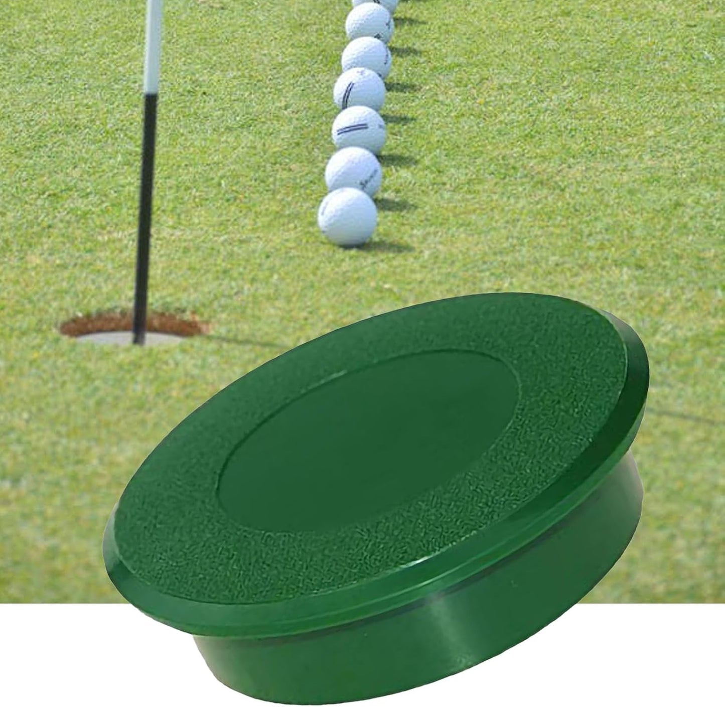 Golf Hole Cups Cover Golf Practice Set Putting Cup and Cover Training Aids Training Tool Green Hole Cup for Yard Garden Backyard Home Outdoor Activities (Green)