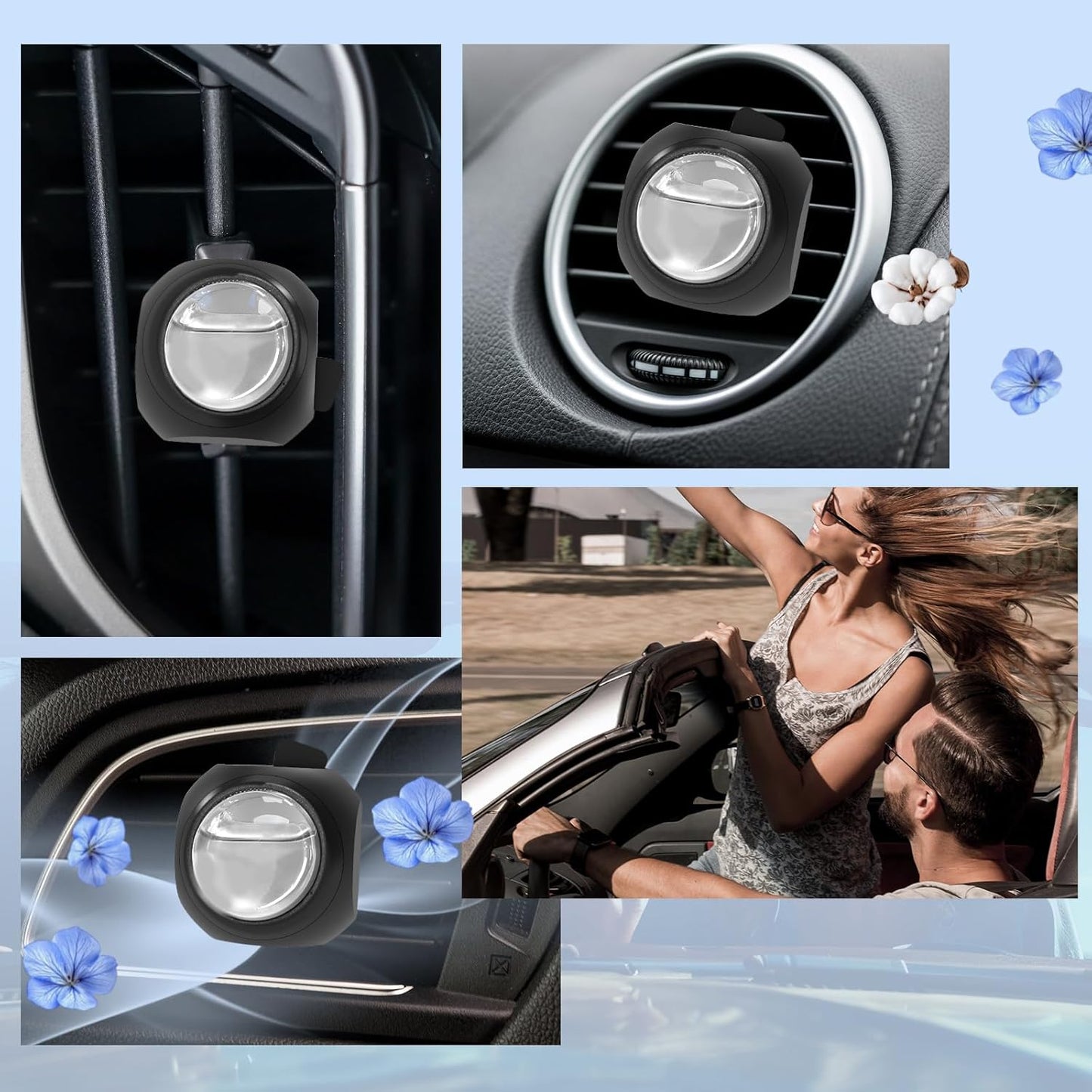 Car Air Freshener Vent Clips, 8 Pack, Provides Long-Lasting Scent, Up to 240 Days (Linen)