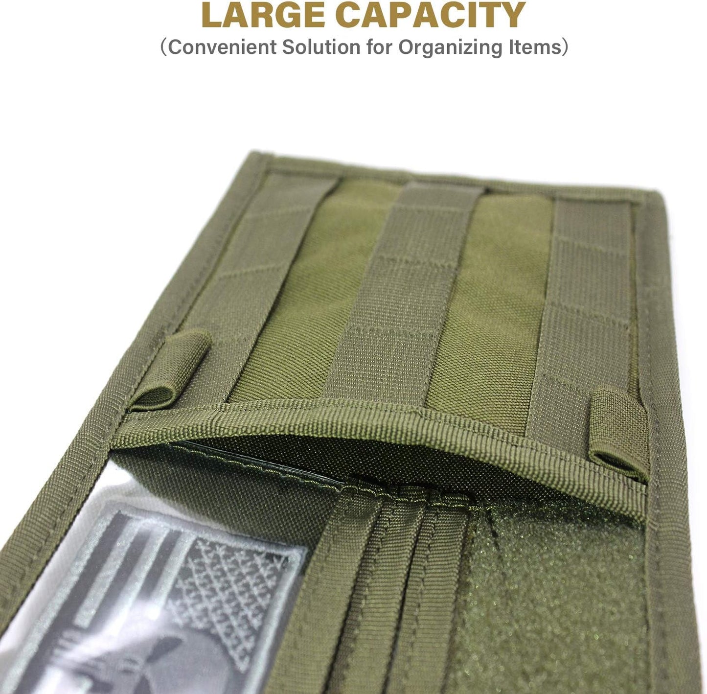 WYNEX Car Sun Visor Organizer with MOLLE Panel | Universal Car Storage Pouch, Compatible Sedan, Suvs, and Vans | for Small Tools, Glasses & Documents