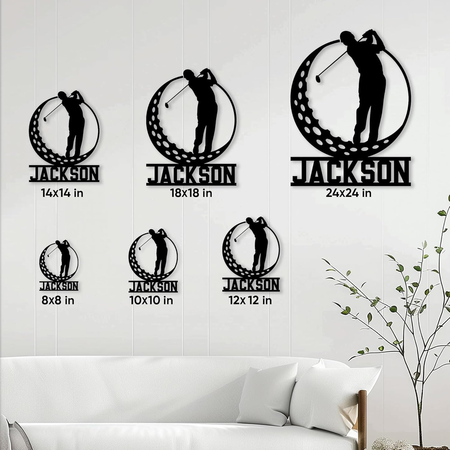 Personalized Golf Metal Sign – Custom Golfer Name Wall, Fence, Yard, Porch, Patio, Home, Office, or Man Cave Decor – Gift for Dad, Husband, Boyfriend, Son, or Golf Lover on Birthday or Holiday