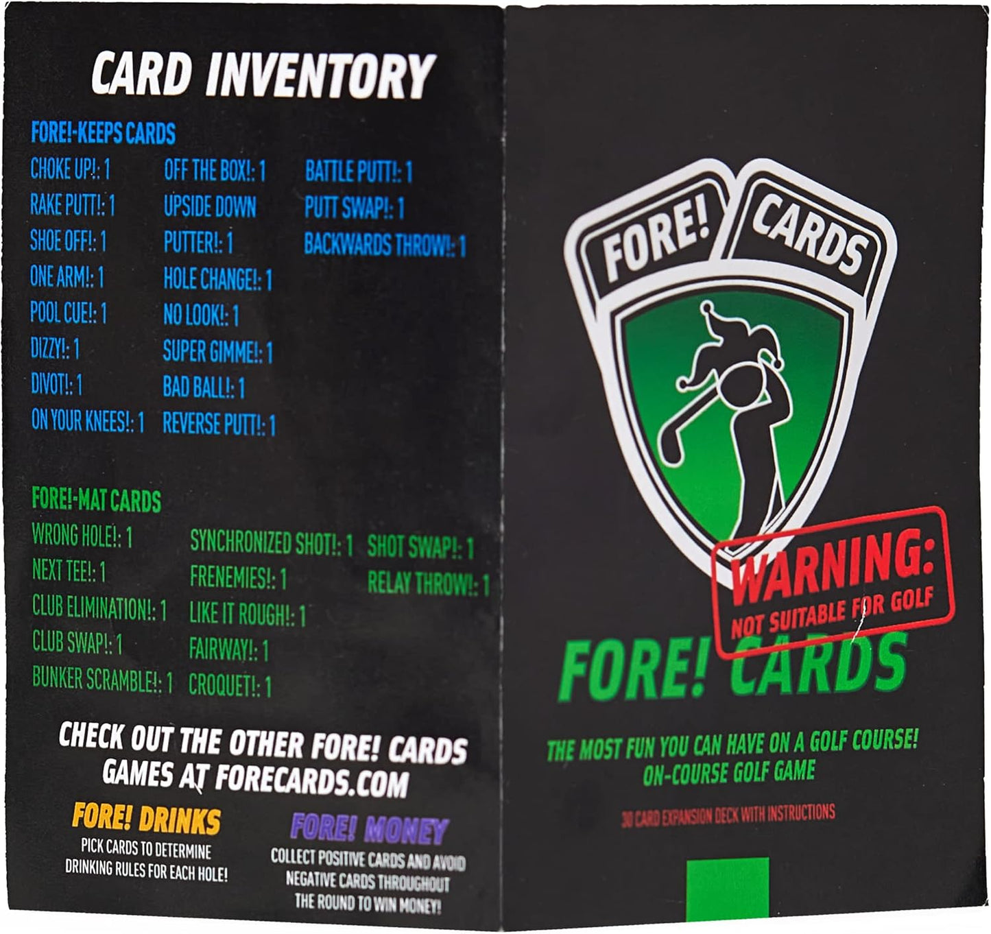 On-Course Golf Card Game & Expansion Pack Bundle – Fun Golf Games with Classic & Crazy Formats for Foursomes – Unique Golf Gift for Men, Women & Groups – 80 Fun Playing Cards Included