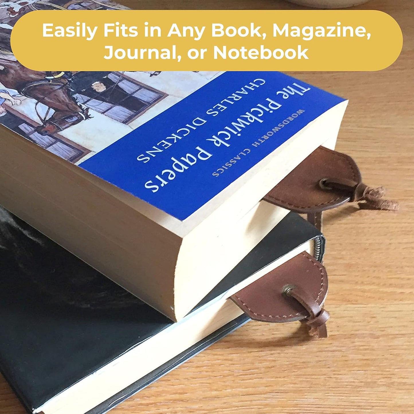 Leather Bookmark Handmade Celtic Cross Design - 2 Genuine Leather Bookmarks for Men and Women with Christian Upright High Cross and Knot Design - Perfect Book Lovers Gift for Bookworms