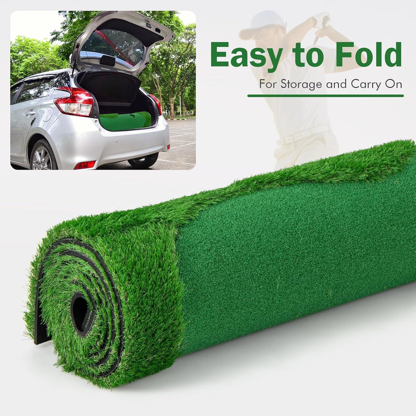 Tangkula 10 FT Golf Putting Green, Large Professional Golf Training Mat with Realistic Artificial Grass Turf, 3 Holes, 3 Flags and Cups for Indoor Outdoor Putting Practice