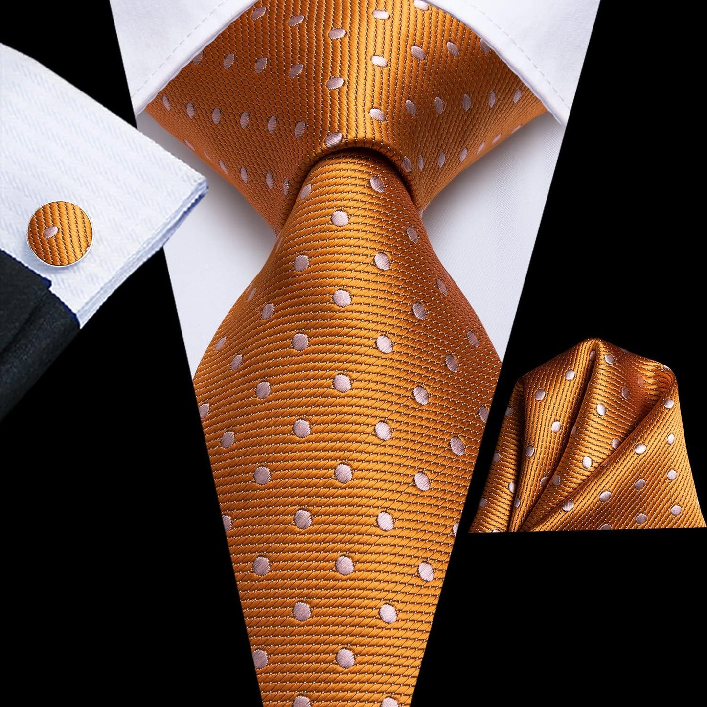 Dubulle Mens Paisley Striped Tie WOVEN Necktie for Men and Handkerchief Cufflinks Set Wedding Formal Business