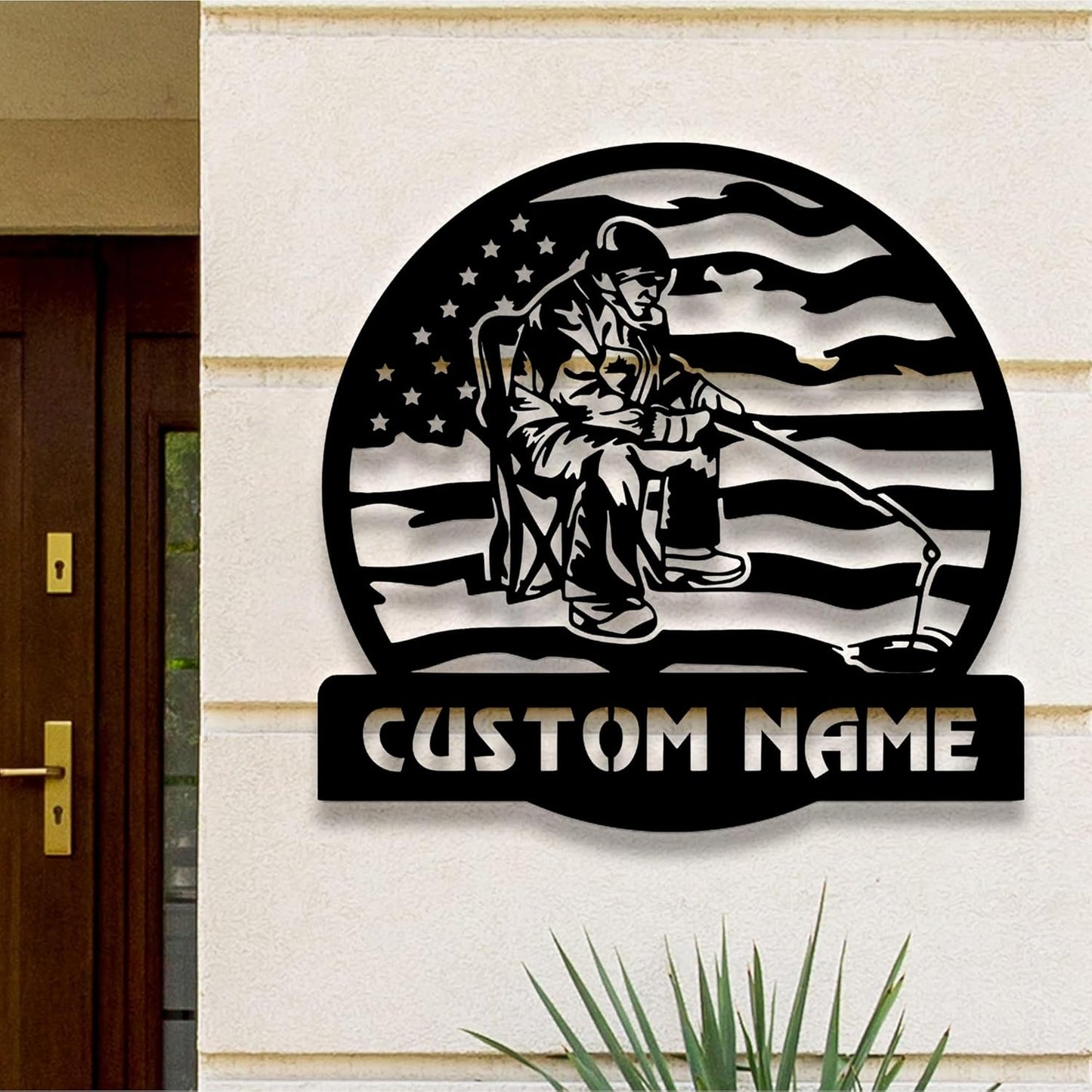 Custom Ice Fishing Metal Wall Art, Personalized Ice Fishing Name Sign Decoration For Room, Afcultures Metal Sign, Wall Hanging, Home Decor, Birthday Gift, Christmas Gift