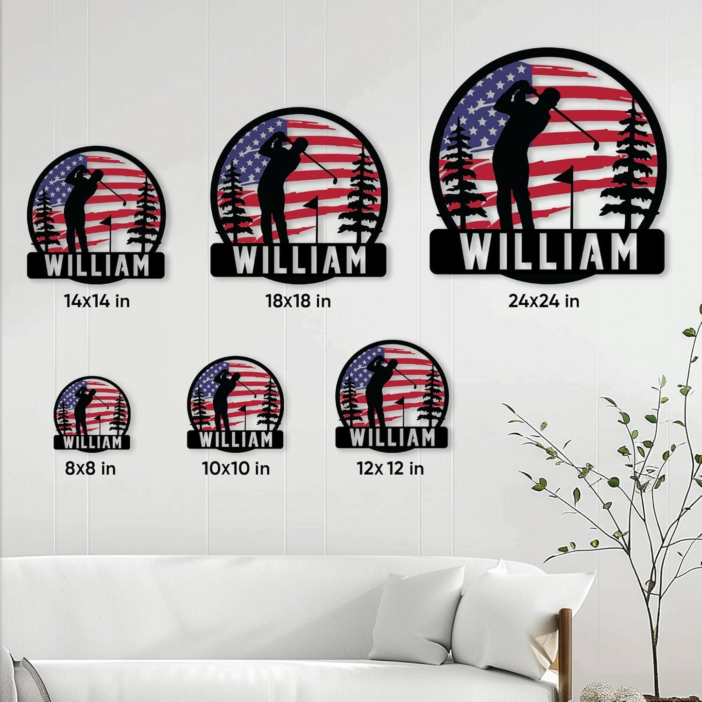 Custom Golf Wall Sign – Personalized Name Decor for Home, Yard, or Clubhouse – Thoughtful Gift for Dad, Mom, Son, Daughter, or Coach on Birthday, Team Celebration, or Golf Tournament