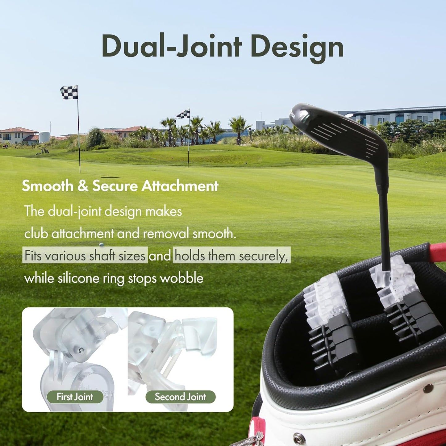 Golf Club Holder Club Organizer Durable Polycarbonate Clips for Irons,Woods,Drivers Heavy-Duty Golf Bag Clip-On Holder Golf Accessories