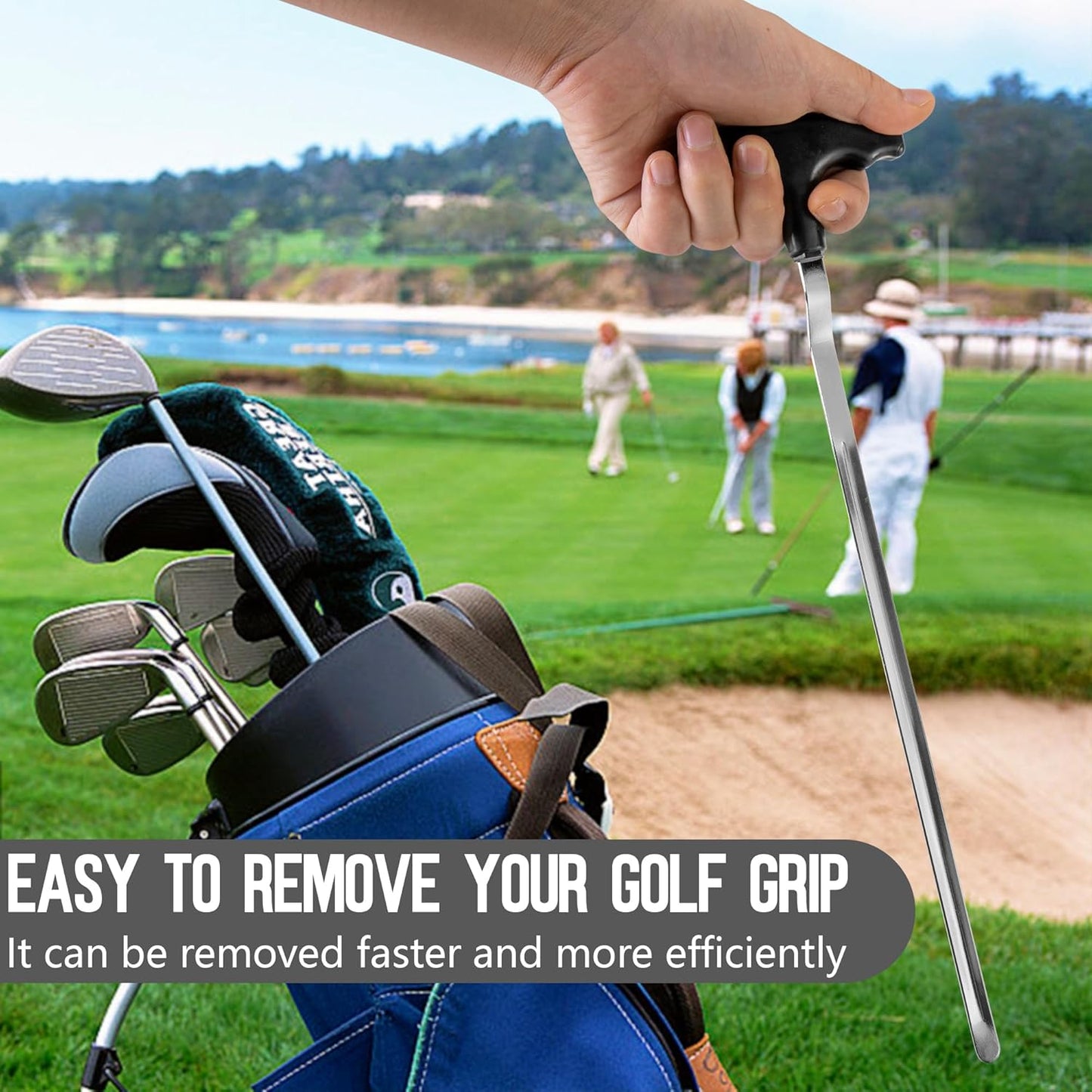 RunNico 12.5'' V-Shaped Golf Grip Removal Tool,Grip Remover Saver Gripping Kit,Golf Grip Tool,Standard Length Swinging Grips Golf Grip Remover Kit