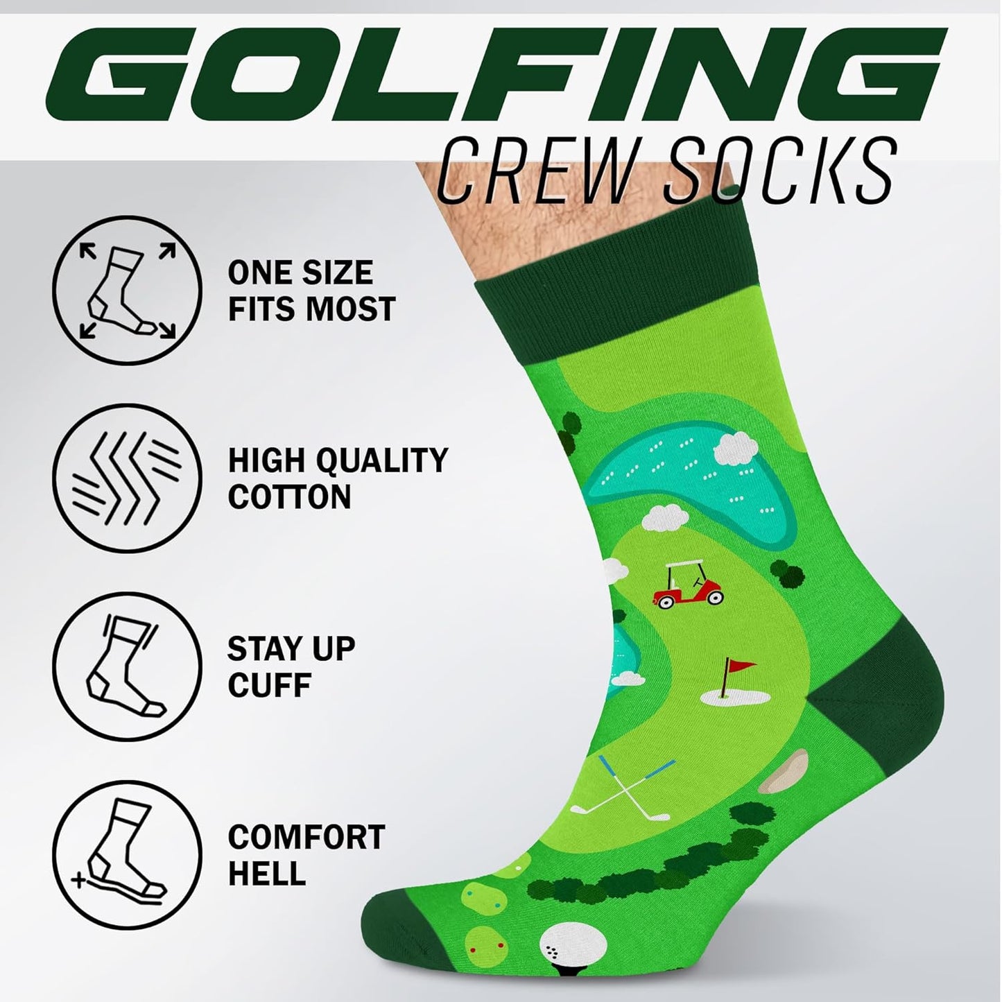 VICRAZY Golf Gifts for Men, Women - Golf Accessories, Golf Socks for Dad, Mom - Funny gift, Christmas Gifts, Stocking Stuffer