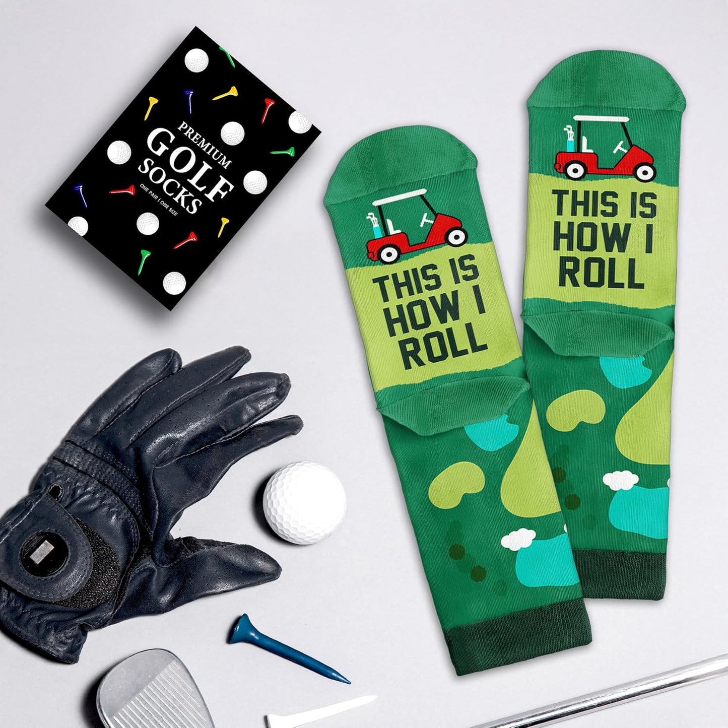 VICRAZY Golf Gifts for Men, Women - Golf Accessories, Golf Socks for Dad, Mom - Funny gift, Christmas Gifts, Stocking Stuffer
