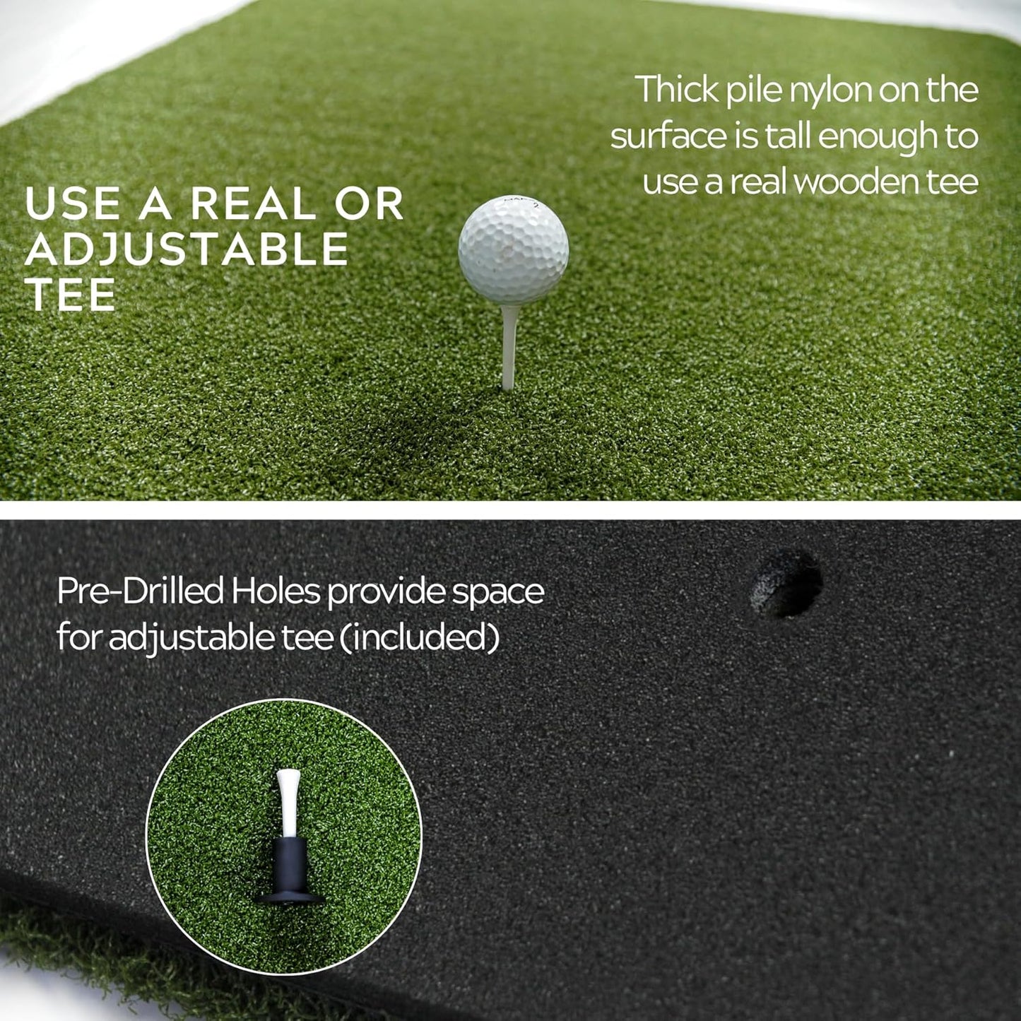 The Original Country Club Elite by Real Feel Golf Mats 4' X 5' Simulator Size Golf Mat | Heavy Duty Commercial Practice Mat | Accepts A Real Tee | Swing Down and Through | Indoor/Outdoor