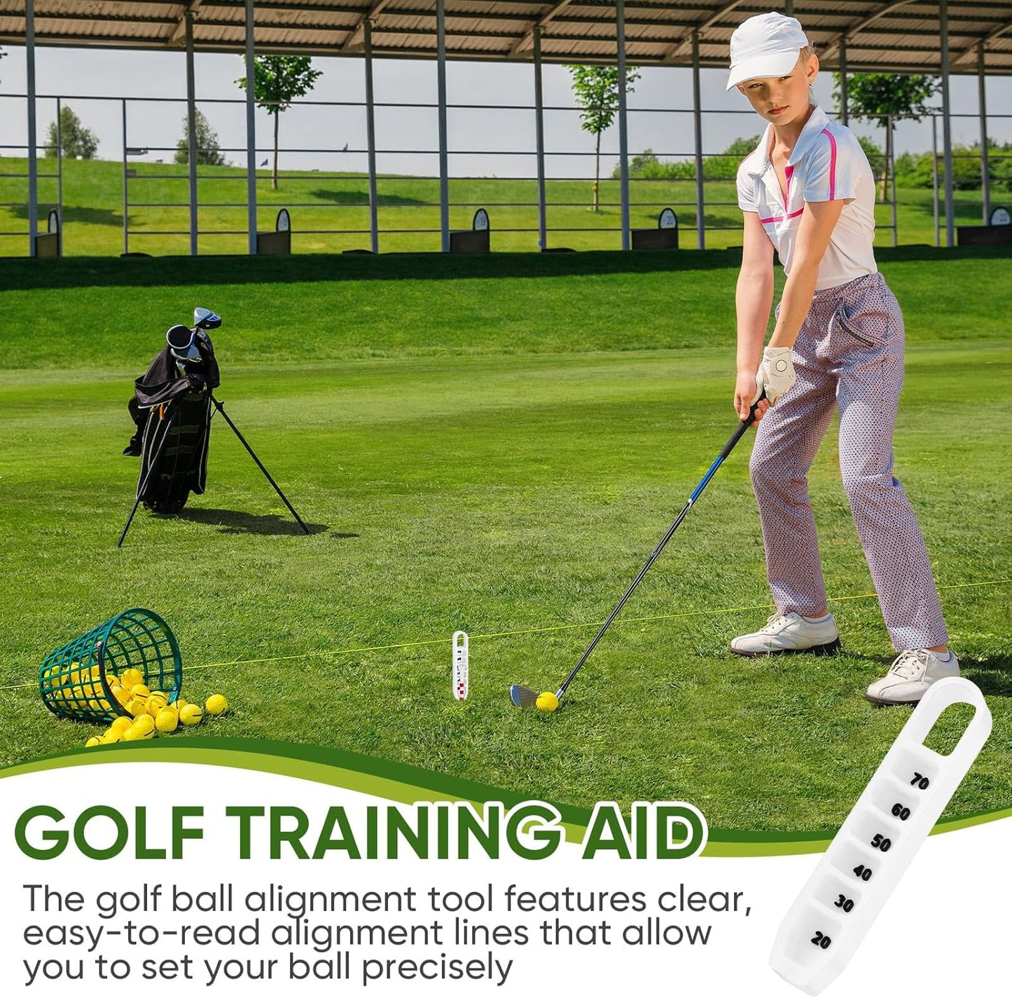 Golf Tee Height Adjuster 6 Settings 3D Printed Tee Height Setter Tool Portable Golf Training Aid Accessories for Consistent Swings Indoor Outdoors