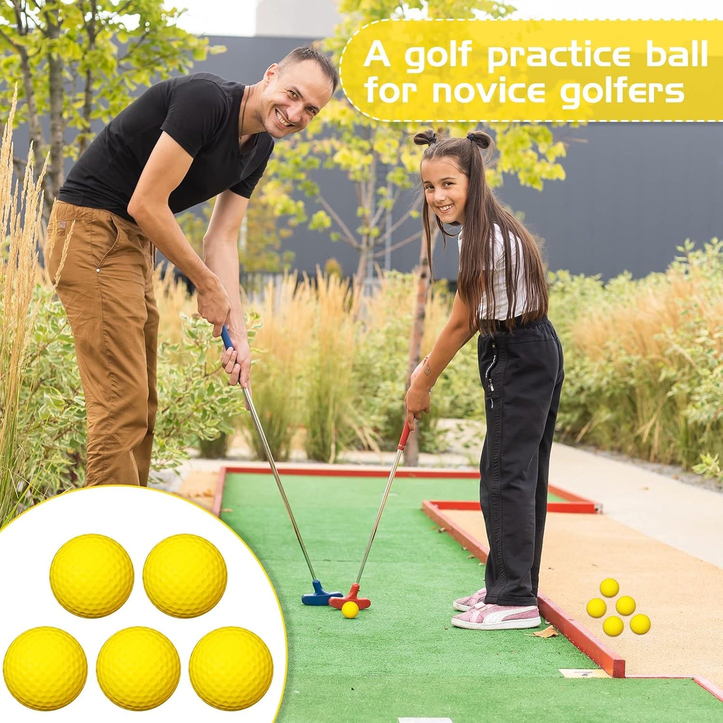 Yilloog 120 Pack Foam Golf Practice Balls Bulk, Soft Foam Balls for Golf Practice, Realistic Feel and Limited Flight Training for Indoor or Outdoor Party
