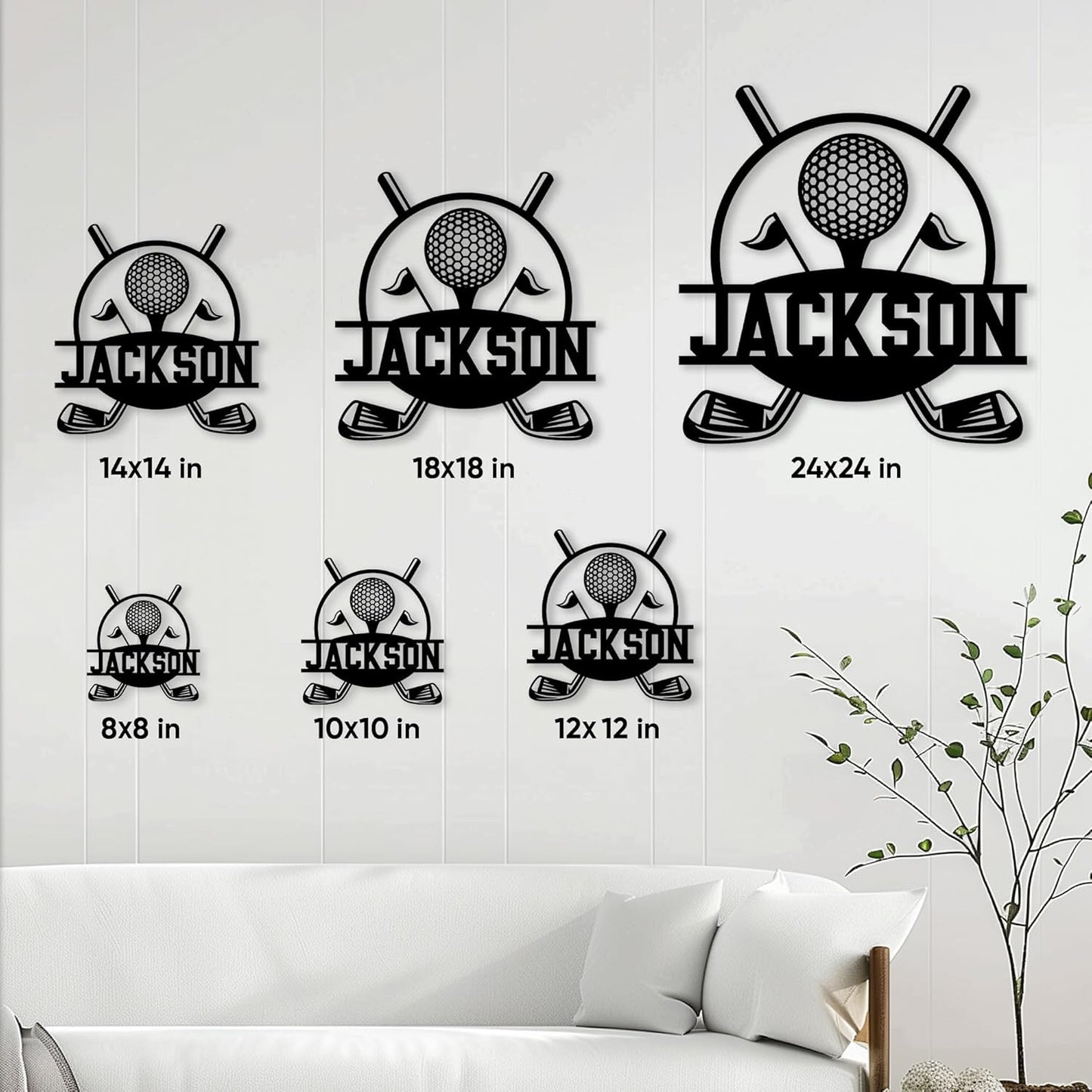 Personalized Golf Metal Sign, Golfer Hanging Sign Outdoor Porch Welcome, Custom Name Wall Fence Yard Patio Home Office Decor Gifts for Dad, Husband, Son by OhaPrints