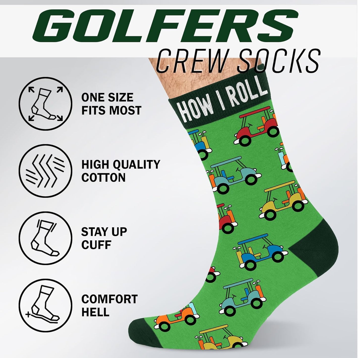 VICRAZY Golf Gifts for Men, Women - Golf Accessories, Golf Socks for Dad, Mom - Funny gift, Christmas Gifts, Stocking Stuffer