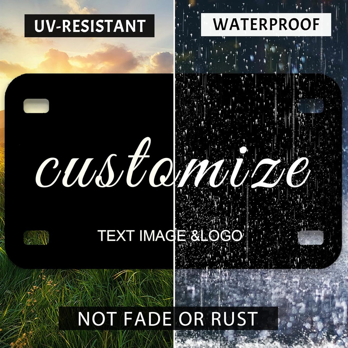 Custom License Plate,7x4 Inches Front License Plate,Thick Rust-Free,Custom Car Tags,Personalized License Plate for Power Wheels | Wagons | ATV | Golf Cart Accessories | Motorcycle