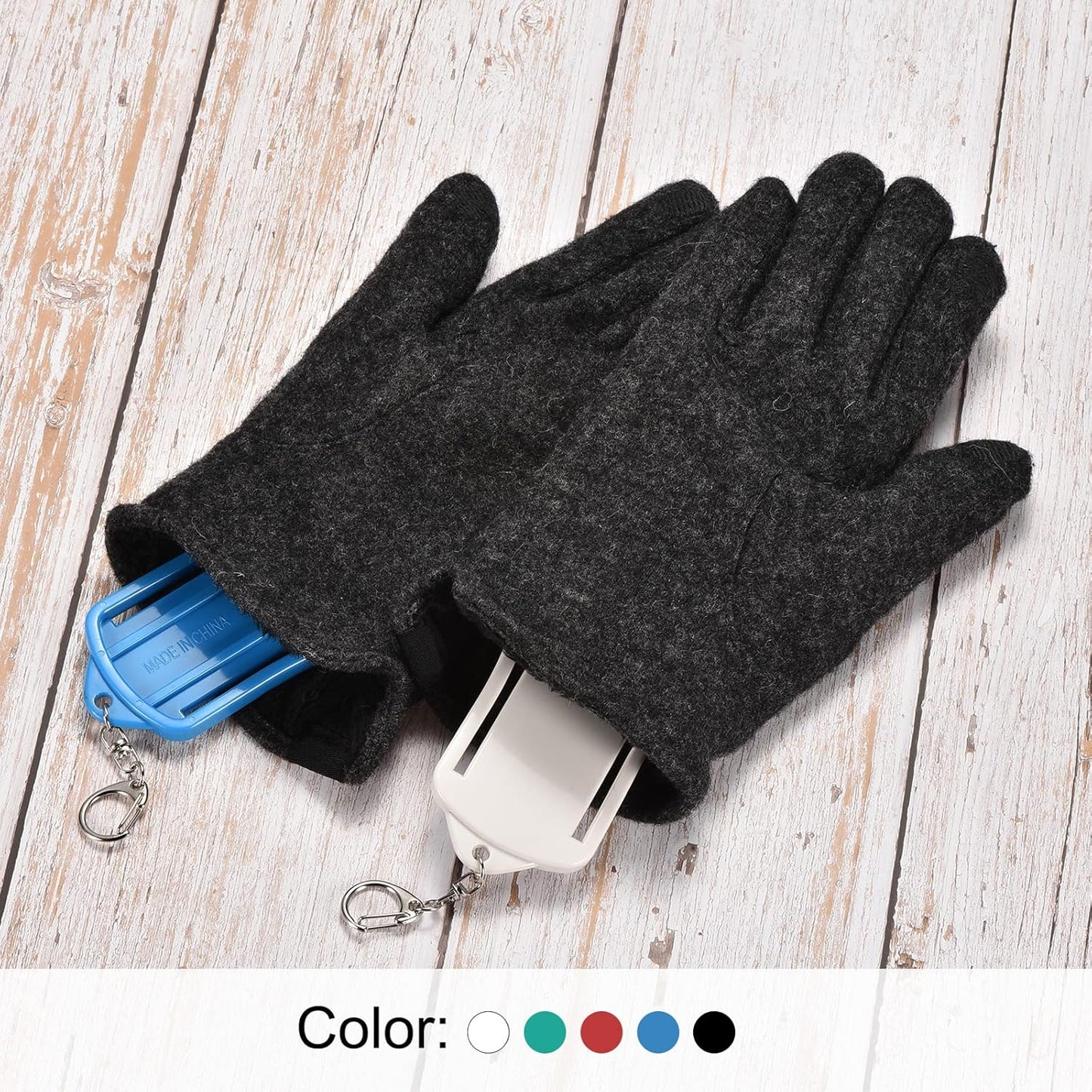 PATIKIL Golf Gloves Stretcher, 2 Pack Plastic Keeper Support Rack Holder Dryer Hanger Frame with Keychain Hook for Sports Gloves Maintenance, Red L Size