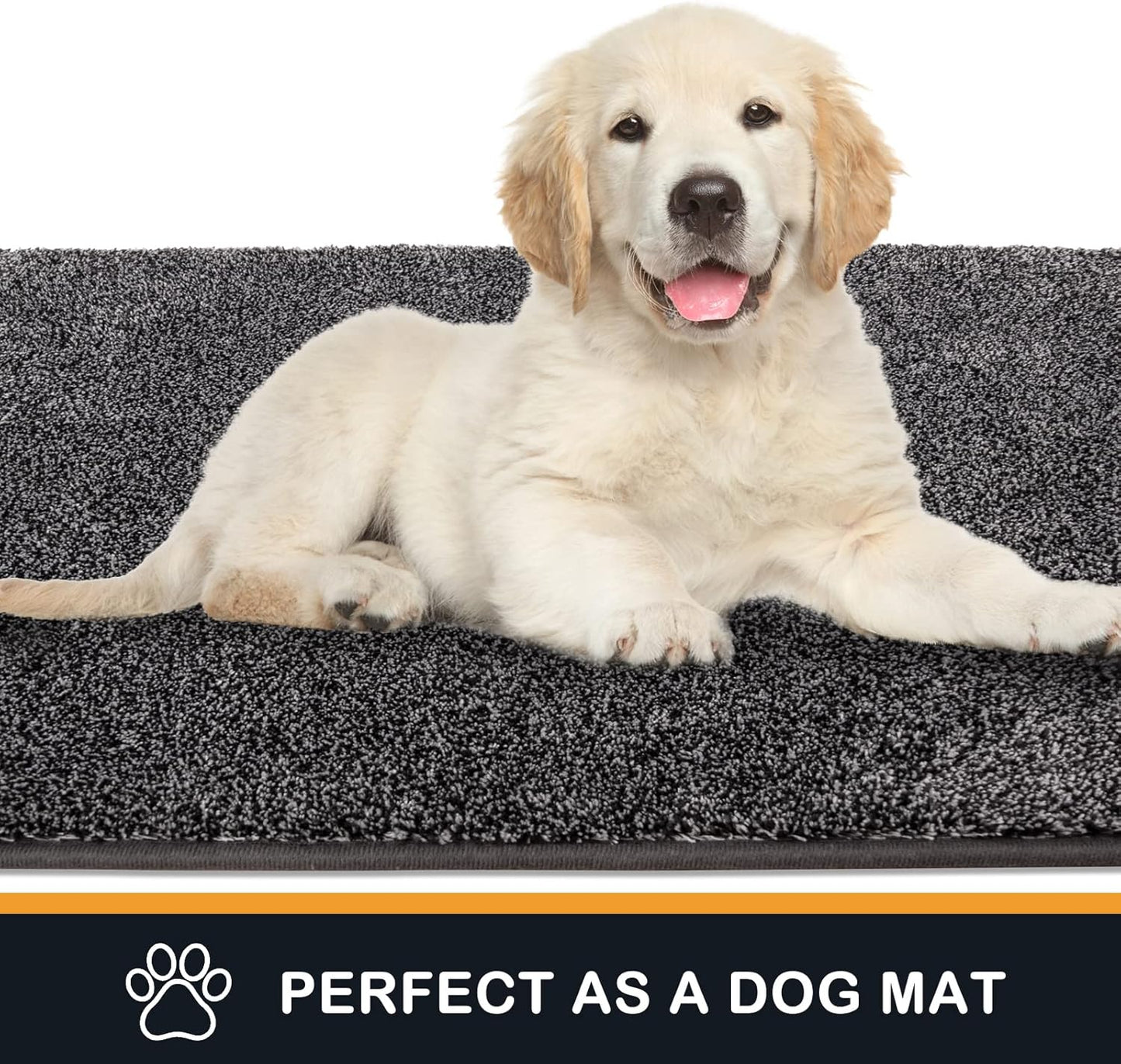 PURRUGS Dirt Trapping Door Mat 31.5" x 47", Non-Slip Machine Washable Entry Rug, Shoe Scraper, Dog Doormat, Super Absorbent Welcome Mat for Front & Back Door, Muddy Shoes & Paws,Light Grey-Dark Grey