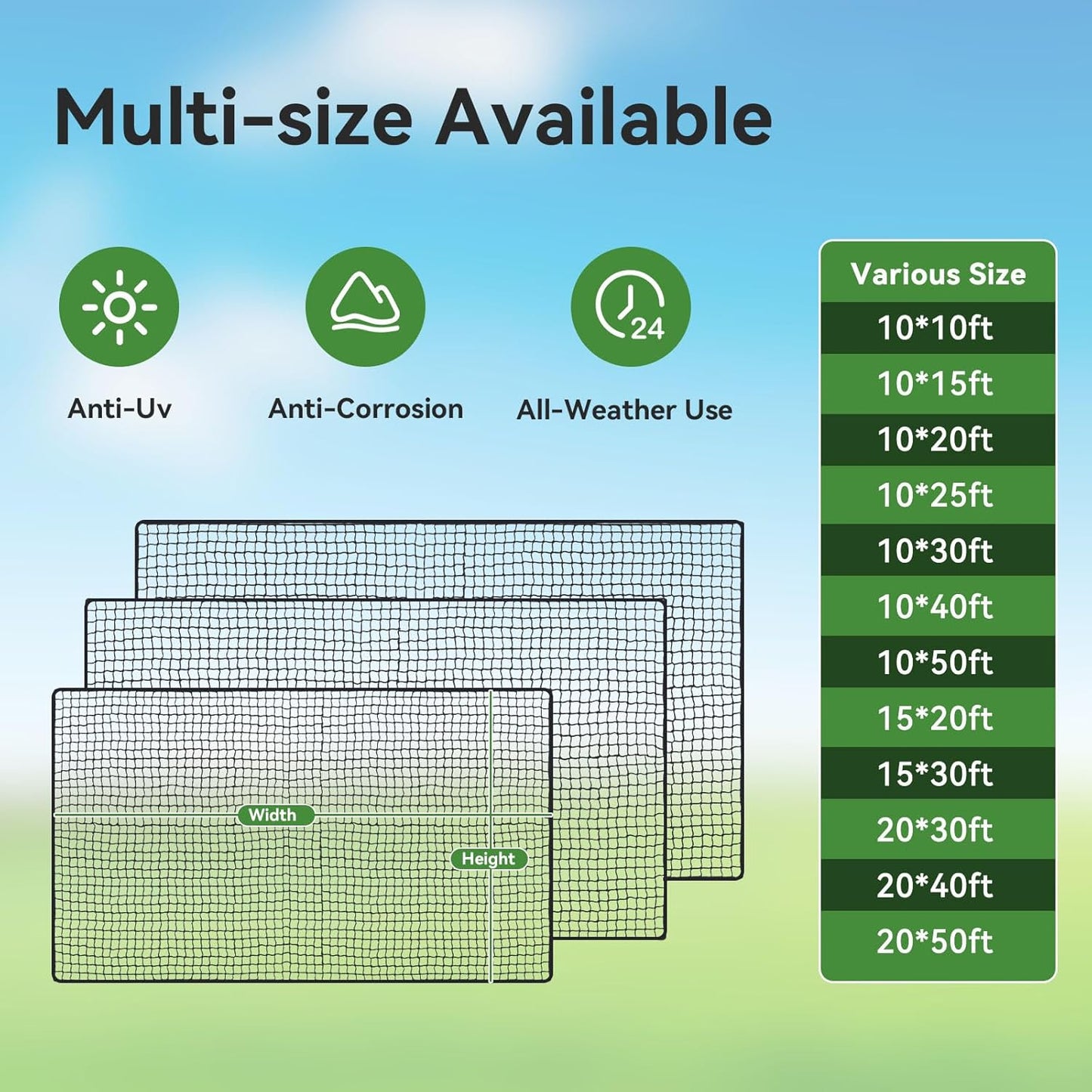 Golf Nets Practice,Sports Nets for Backyard Driving Real Golf Balls10ft to 60ft, Ball Stop Netting for Garage Swing Training, Indoor Outdoor Nylon Heavy Duty Soccer, Basketball, Pickleball Accessories
