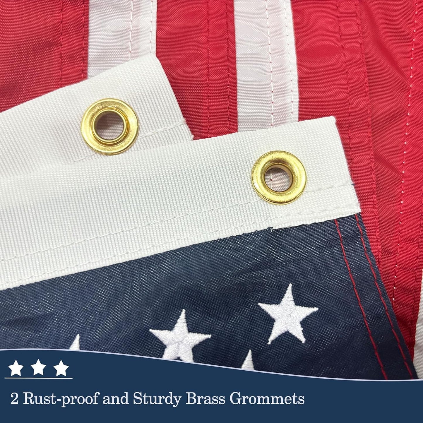 JRED Small American Flag Pole Kit, Retractable Boat Flagpole Holder 12x18 US Flags for Outside, USA Embroidered Stars 2 Brass Grommets for Motorcycle, Golf Cart, Bicycle, Yacht