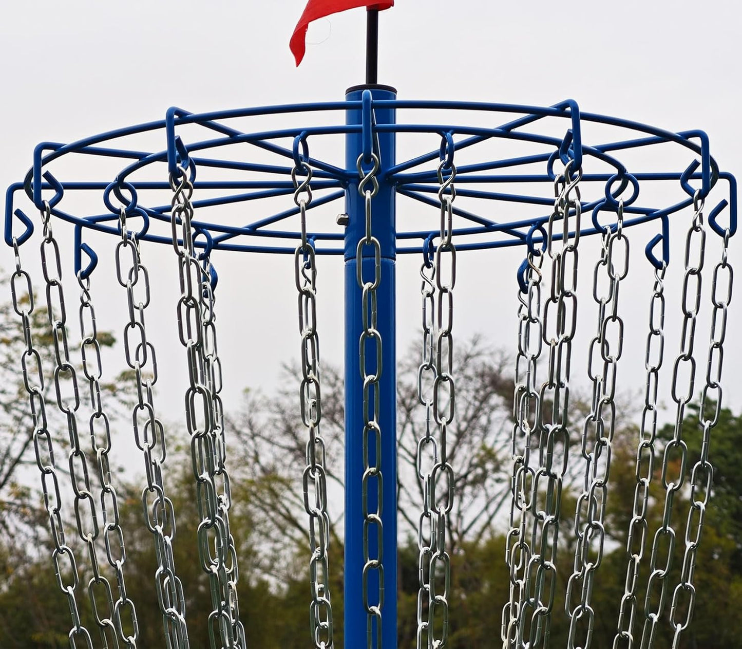 Disc Golf Basket - Portable Disc Golf Target with Heavy Duty 24-Chains Come with 6pcs Disc Golf Discs and Carry Bag, Ground Stake -Suitable for Players of All Levels - Multi Color Available