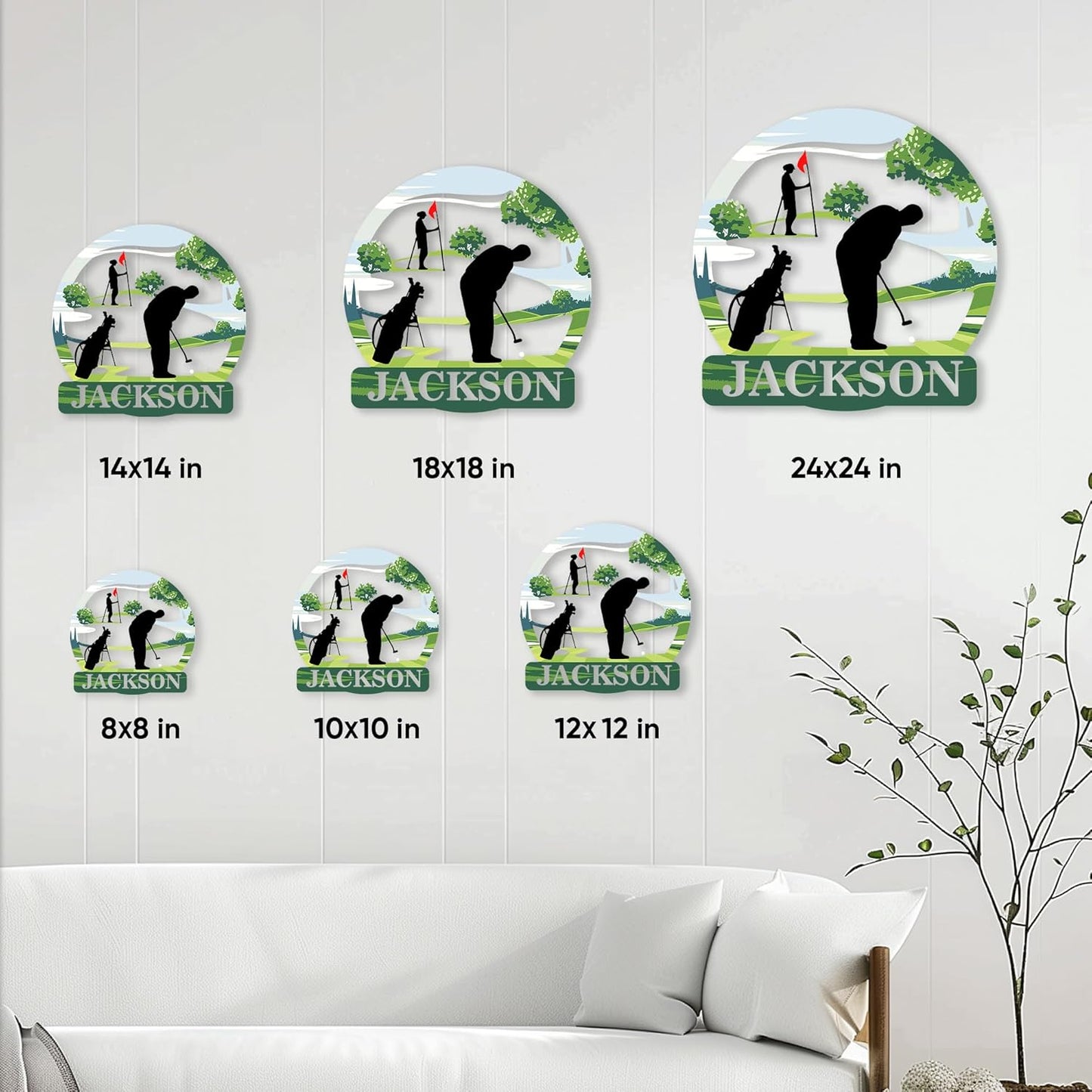 Custom Golf Metal Sign – Personalized Name Wall Decor for Porch, Yard, Clubhouse, or Room – Gifts for Dad, Mom, Son, Daughter, or Coach on Birthday or Golf Celebration