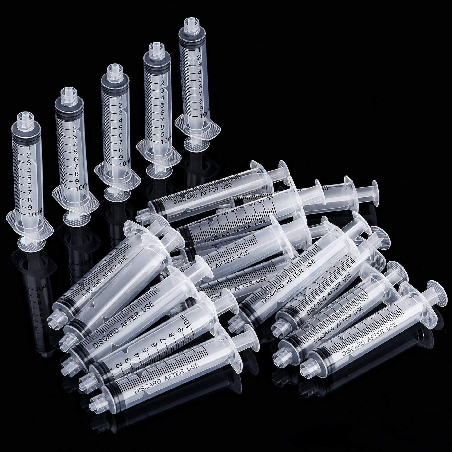 TecUnite 20 Pack Syringe, Plastic Curved Syringes for Epoxy Resin, Craft, Feeding Pets Animals, Oil or Glue Applicator