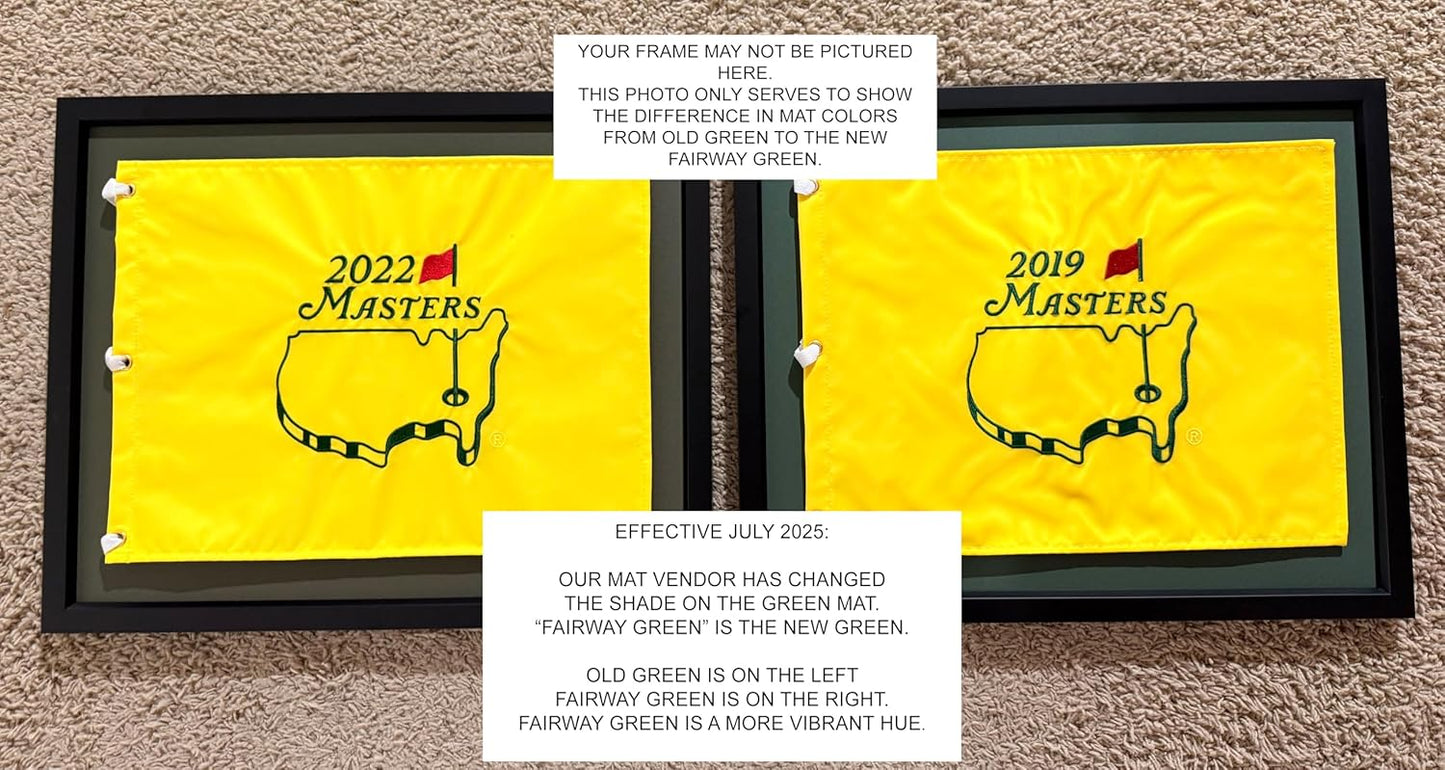 Custom Golf Scorecard Frame - Black Wood, Choose Size & Mat Color; Scorecard Not Included (5x8H, Green Mat)