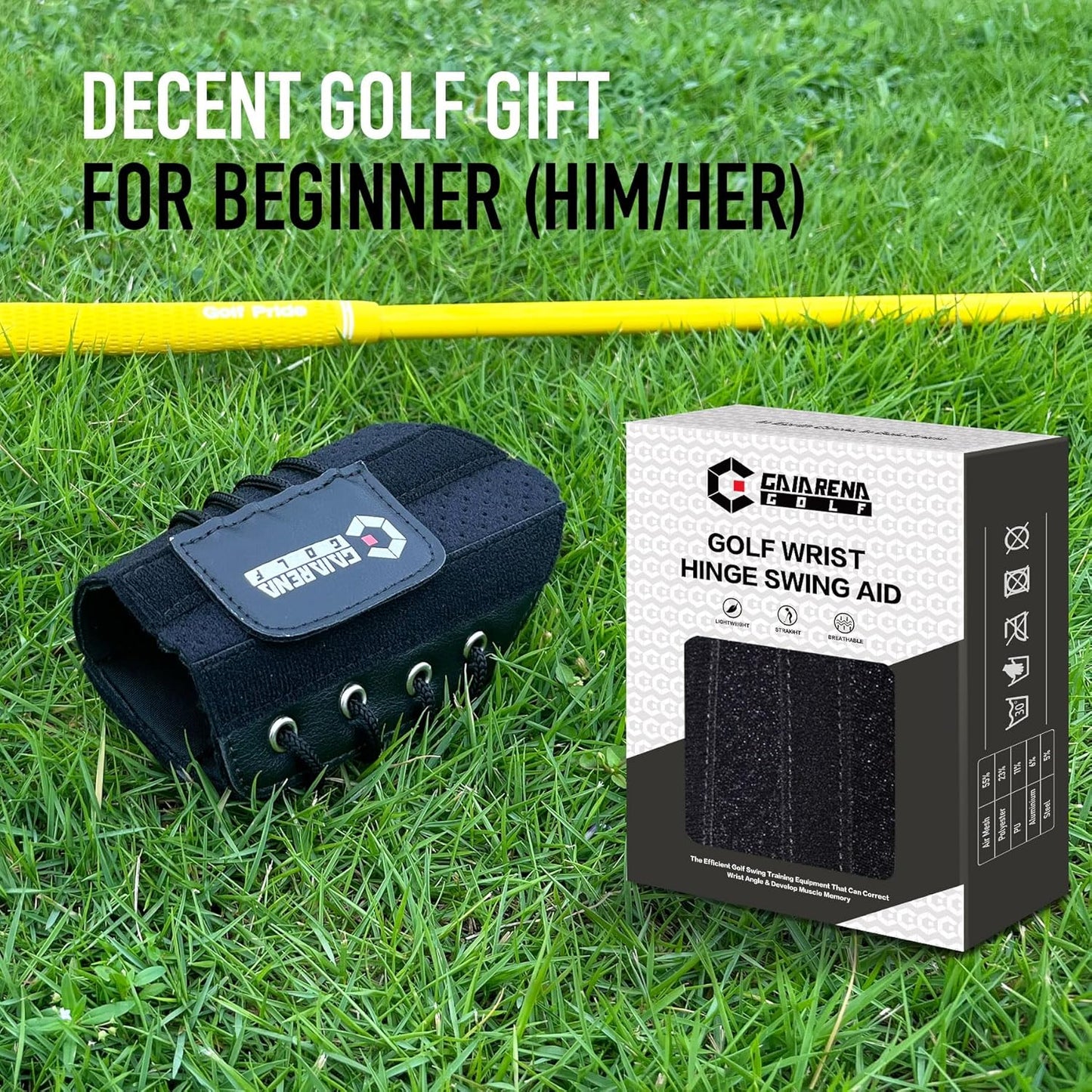 GAIARENA Golf Wrist Brace Wrist Hinge Swing Aid, Efficient Golf Swing Training Equipment to Correct Wrist’s Angle & Develop Muscle Memory for Beginner Golfers
