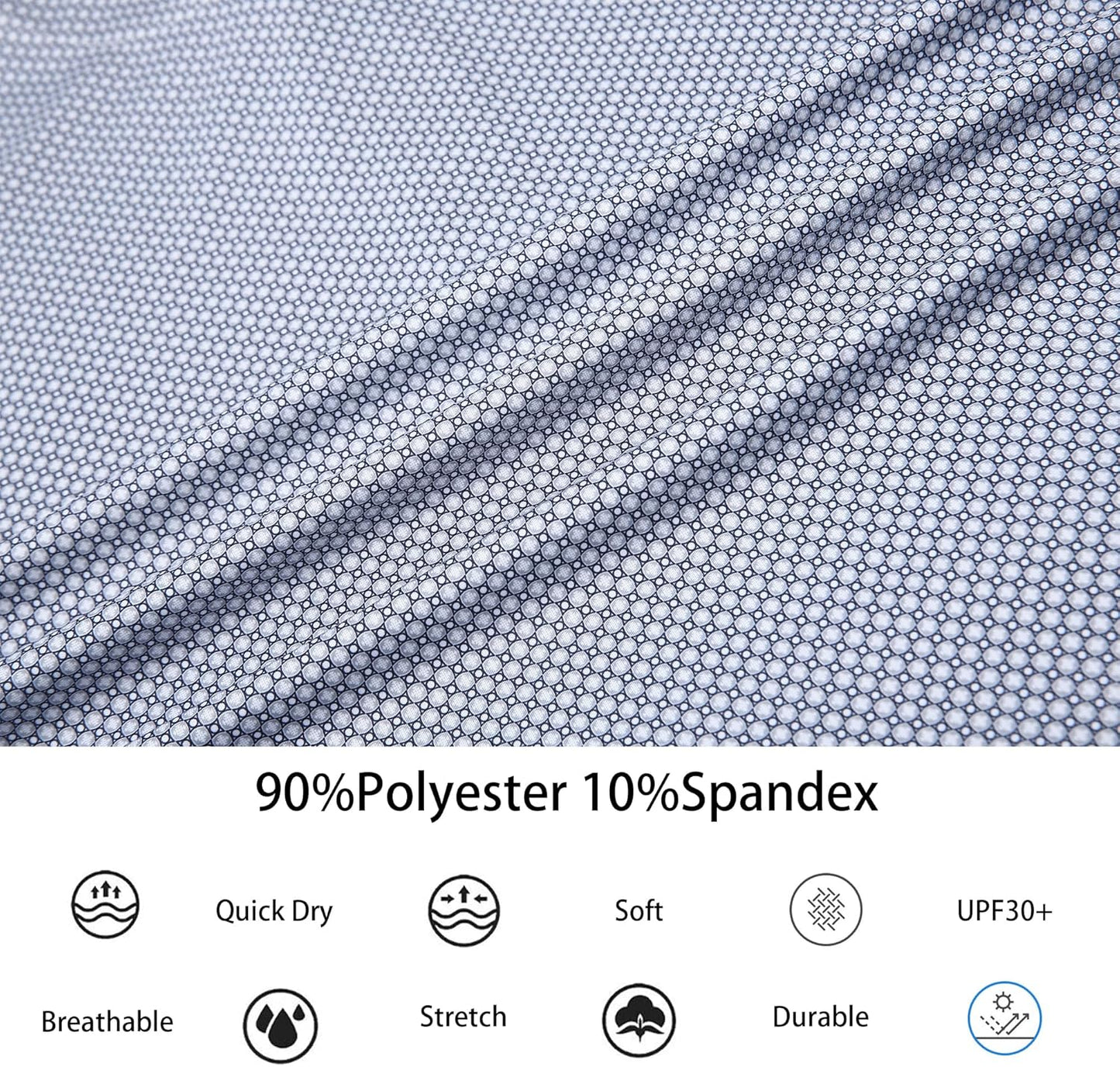 Alex Vando Mens Golf Shirt Moisture Wicking Classic Print Golf Shirts for Men