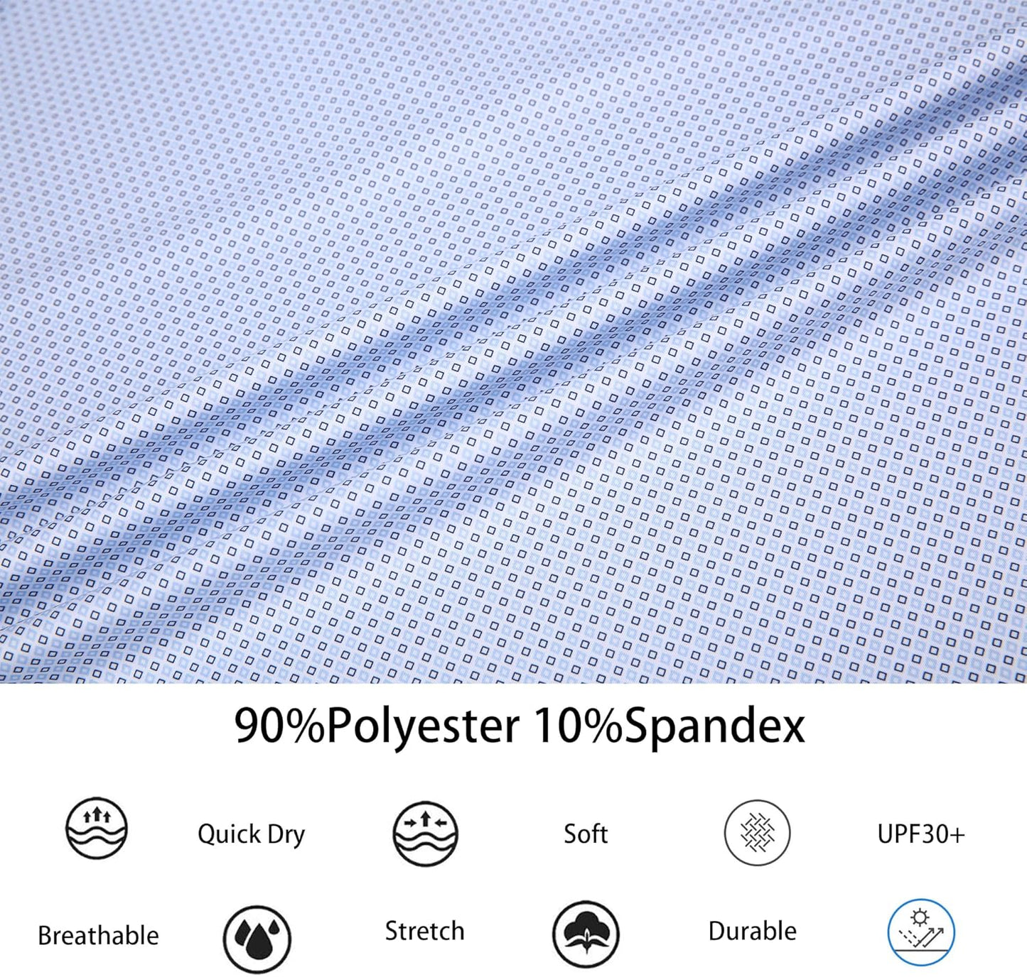 Alex Vando Mens Golf Shirt Moisture Wicking Classic Print Golf Shirts for Men