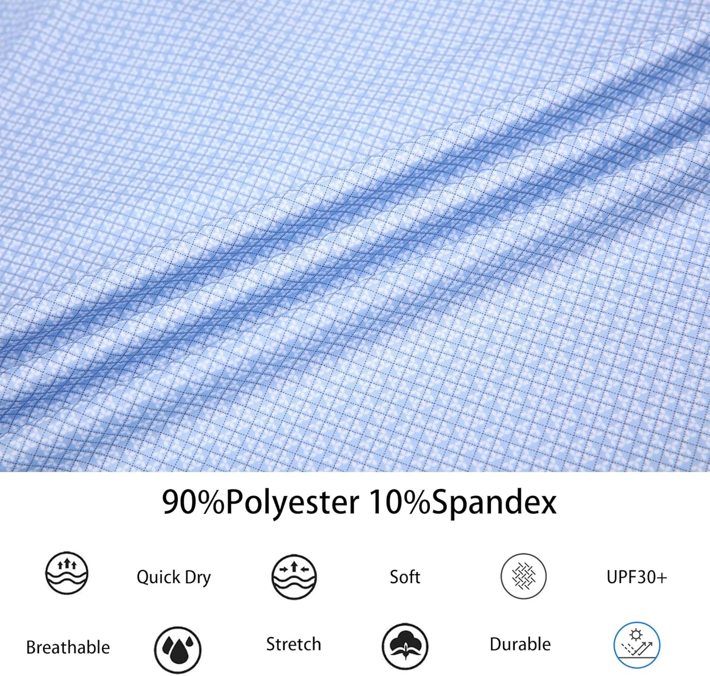 Alex Vando Mens Golf Shirt Moisture Wicking Classic Print Golf Shirts for Men