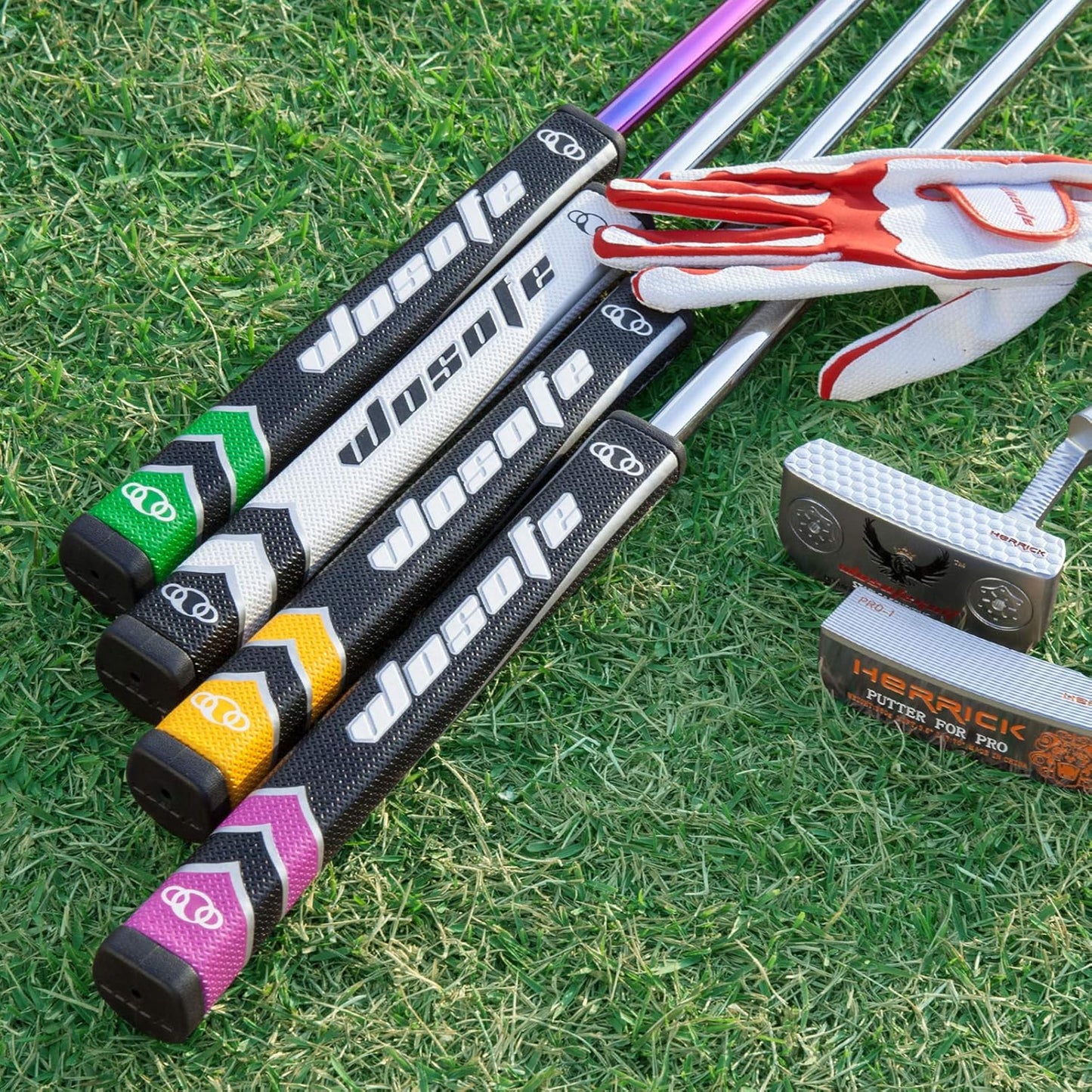 Golf Putter Grips Midsize for Men 45g 2.0 Fit Most Iron Club Pistol Shape Lightweight Tacky Surface Delicate Pattern Soft Polyurethane Material Comfortable Feel 6 Colors for Choose