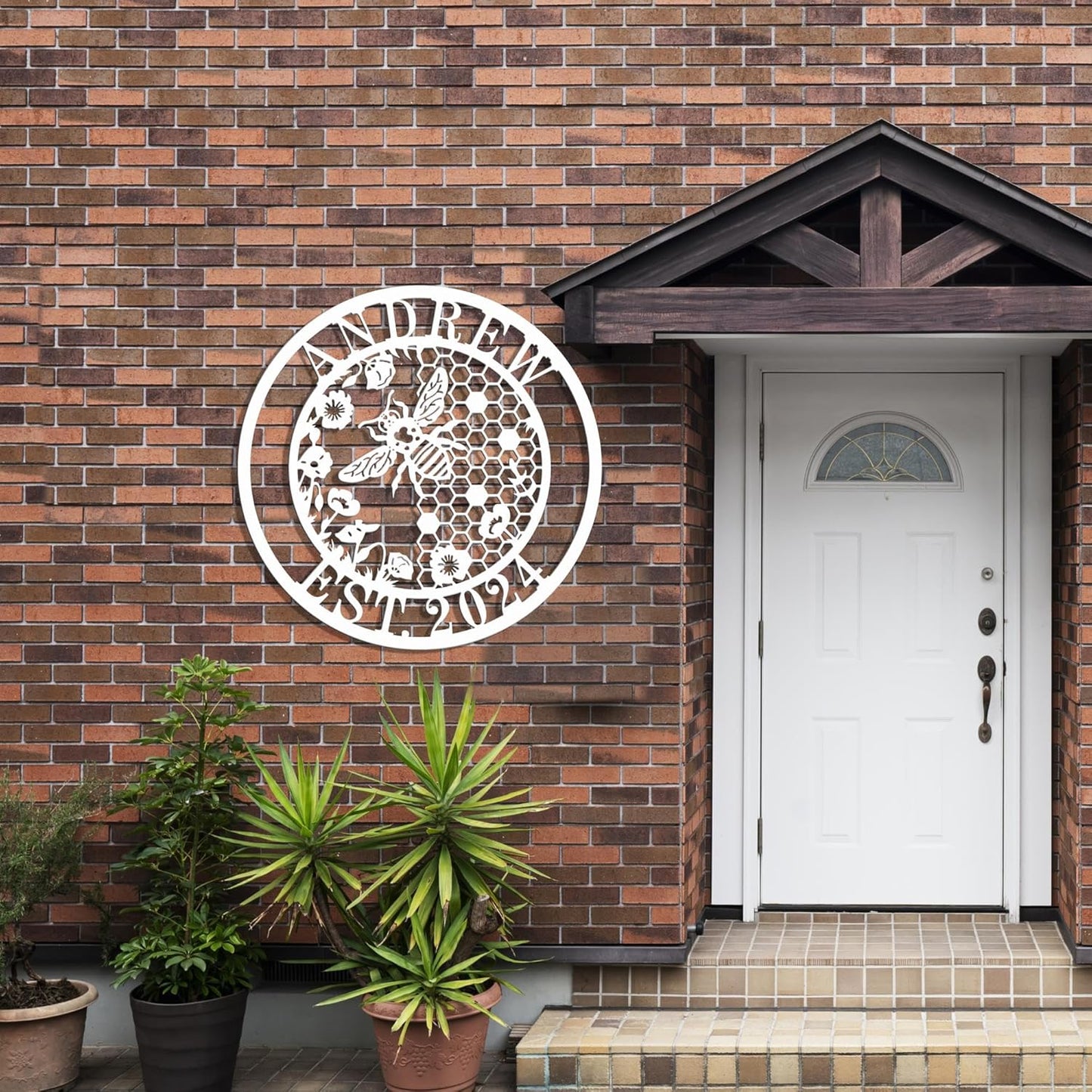 Personalized Honey Bee Metal Wall Art Custom Outdoor Garden Sign Name Bee Farm Decor Gift for Gardener or Bee Keeper Custom Honey Farm Sign