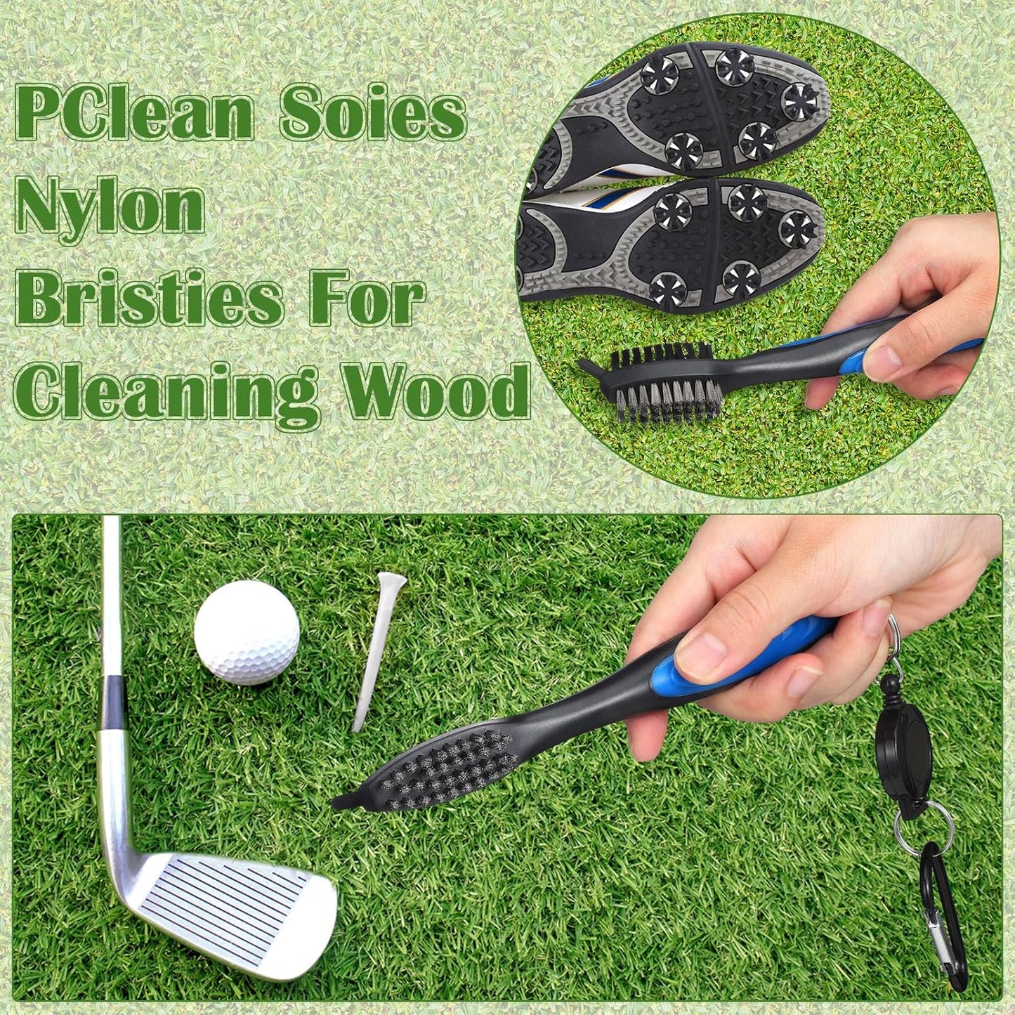 Sumind 22 Pcs Golf Accessories Kit Golf Essentials Club Cleaning Kit for Men Include Cleaning Brush Towel Marking Pen Line Marker Tee Holder with Tee Repair Divot Tool for Christmas Ideal Gift(Blue)